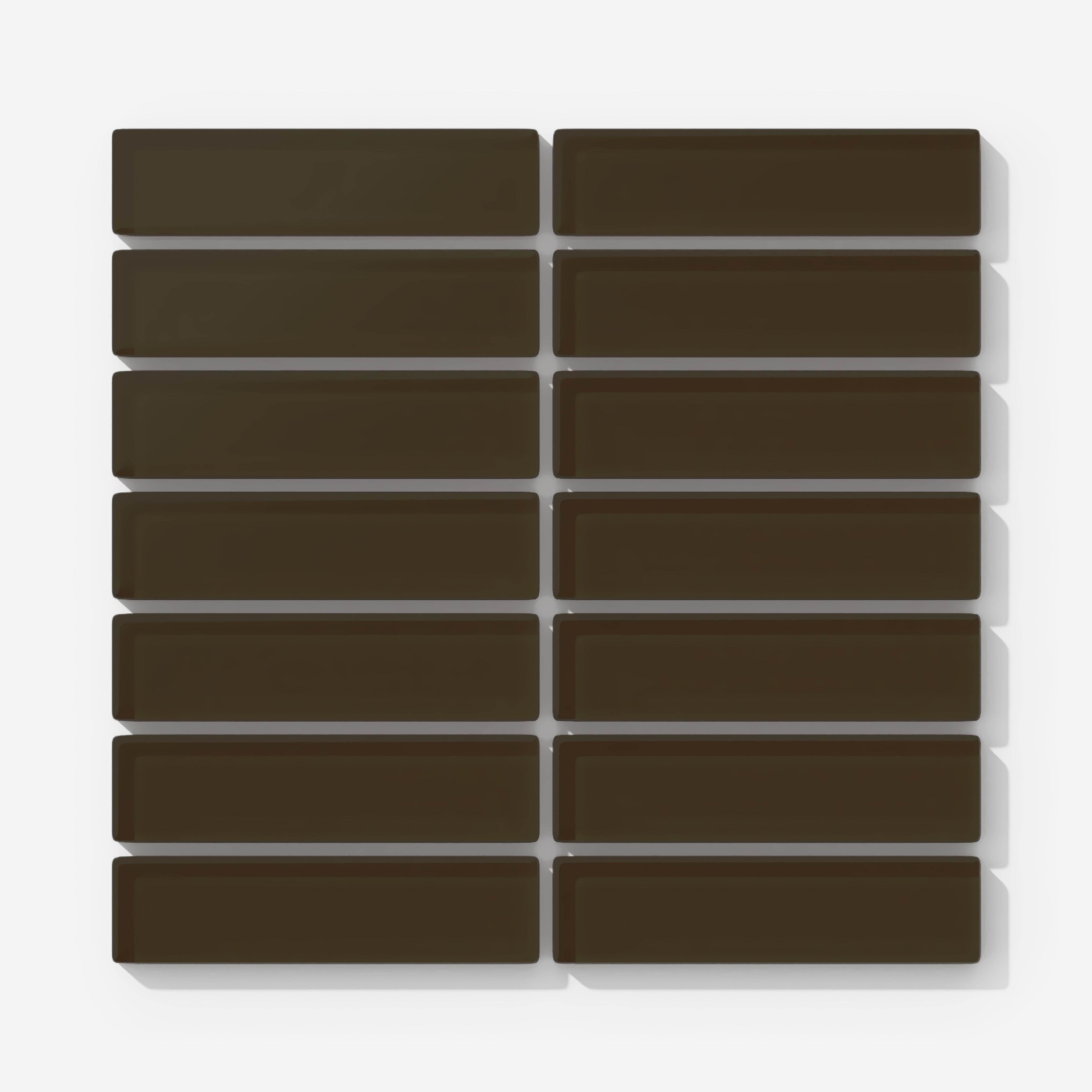 1x4 Straight Set Sheeted Glass Mosaic Tile in Osprey Matte