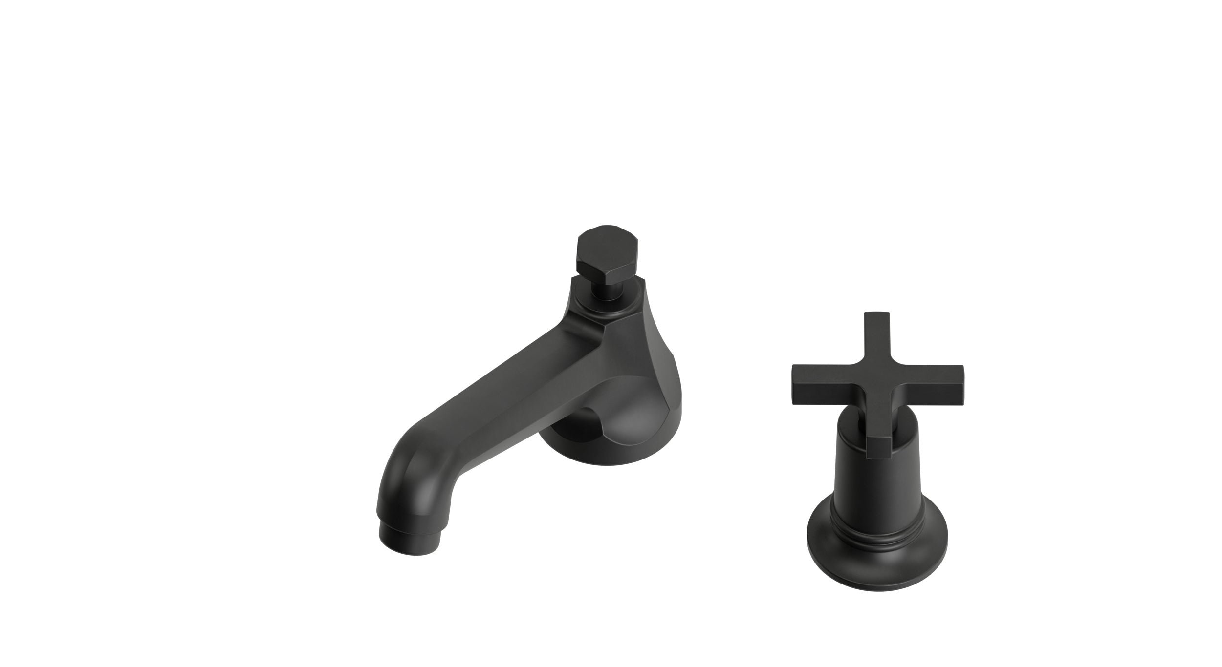 Emerson One Handle Deck Mount Low Hexagon Lavatory Faucet with Classic Cross Handle in Oil Rubbed Bronze