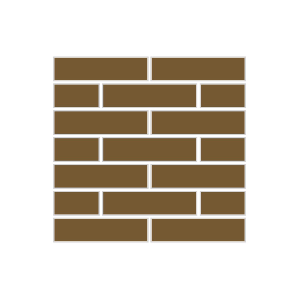 1x4 Half Offset Sheeted Original Ceramic Mosaic Tile in Chaparral Matte