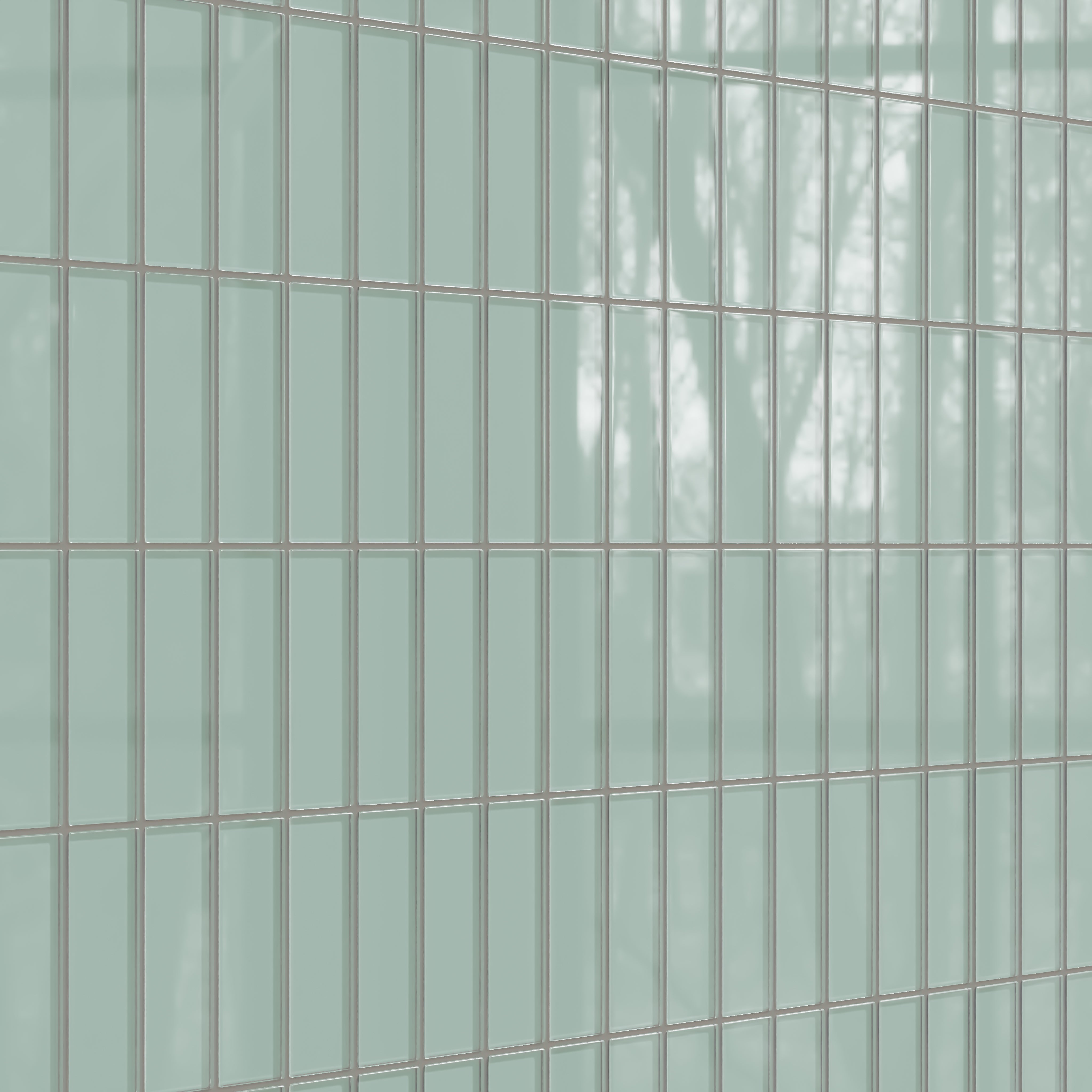 2x6 Glass Tile in Kingfisher Gloss