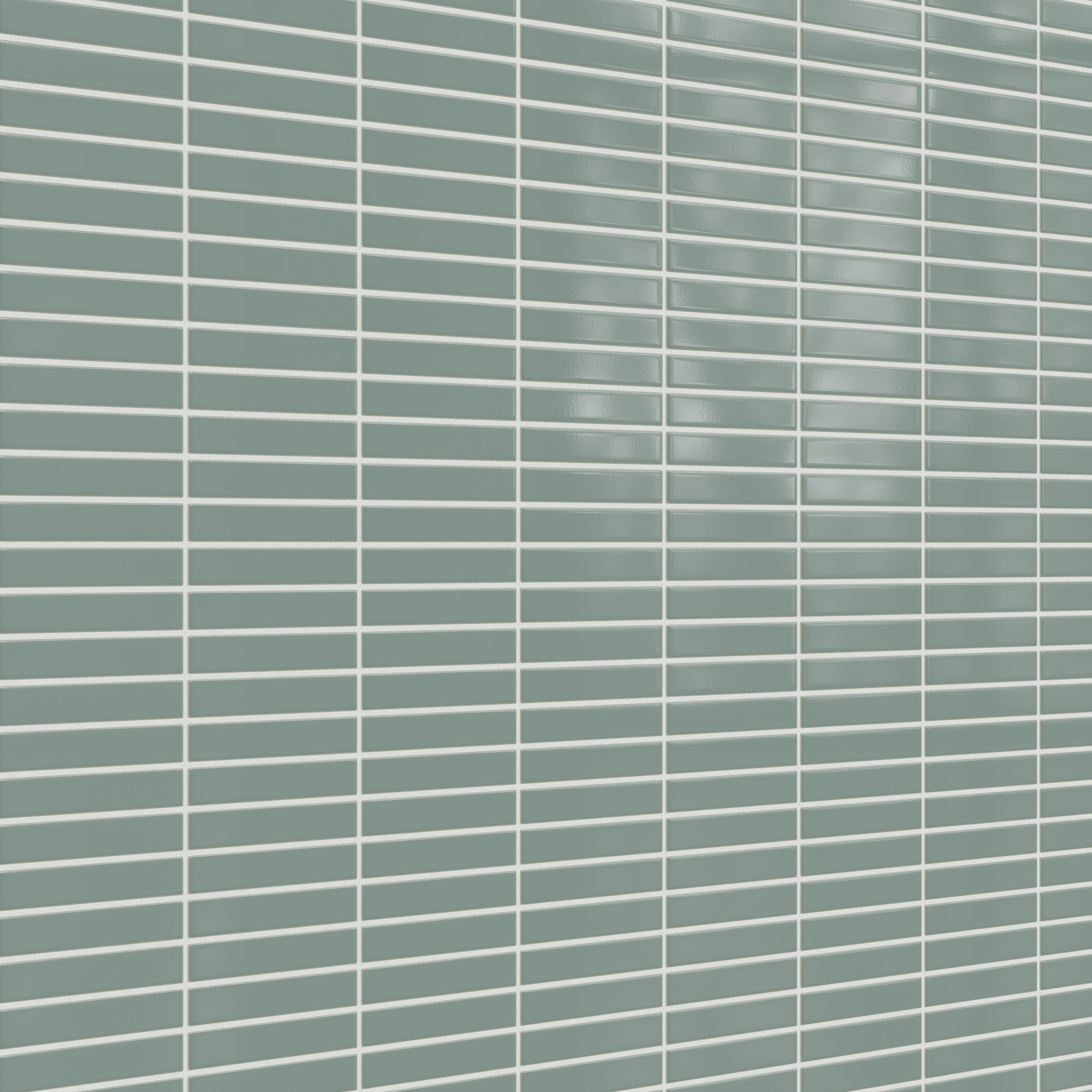 1x6 Straight Set Sheeted Original Ceramic Mosaic Tile in Flagstone Gloss