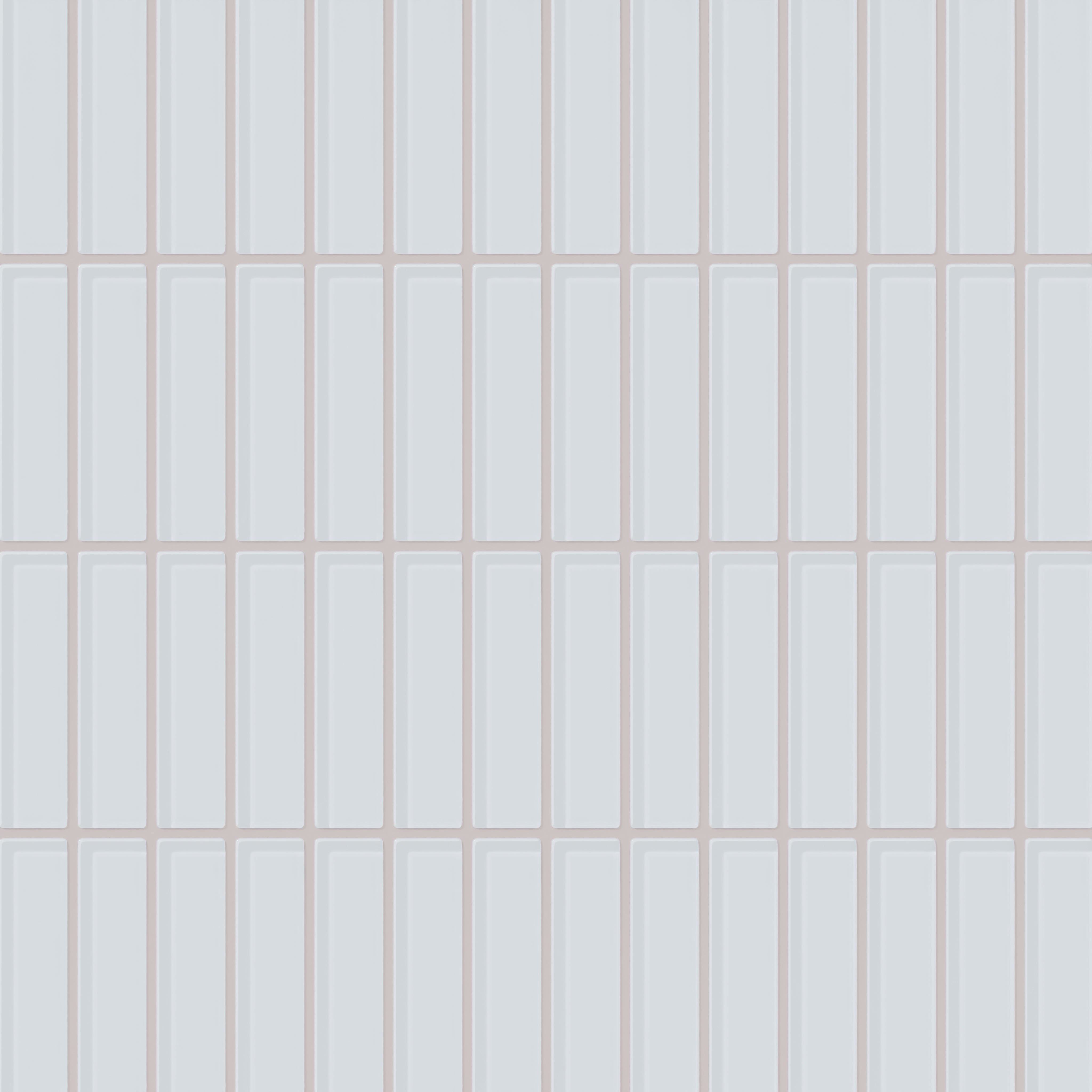 1x4 Straight Set Sheeted Glass Mosaic Tile in Snowy Owl Gloss
