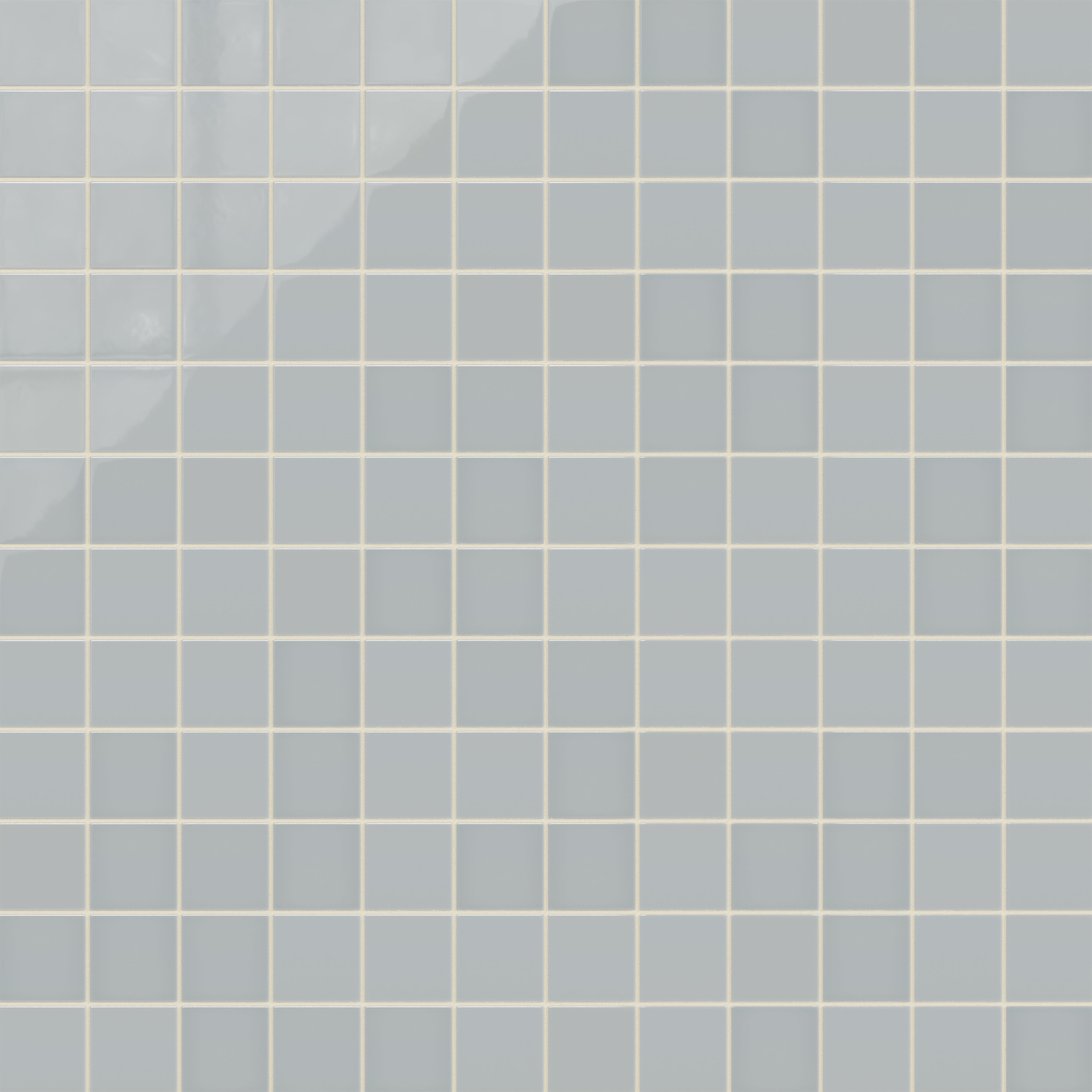 3x3 Straight Set Sheeted Natural Press Ceramic Mosaic Tile in Alberta Blue Gloss