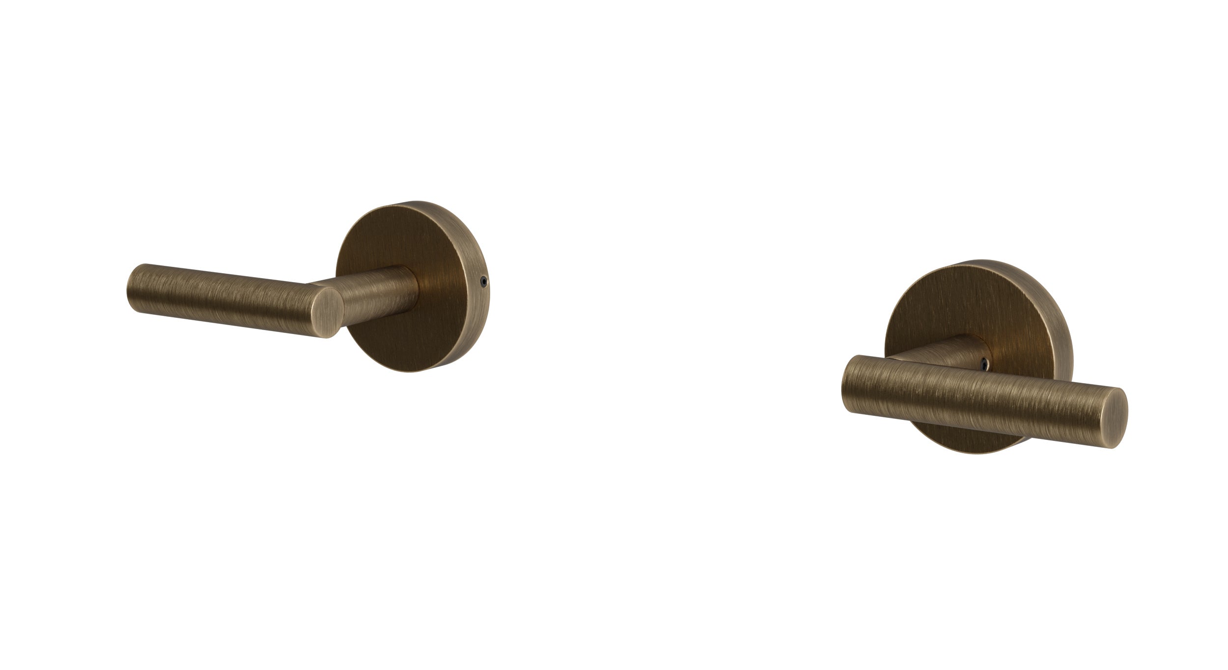 Contour Two Handle Wall Mount Bath Trim with Soft Lever Handles in Antique Brass