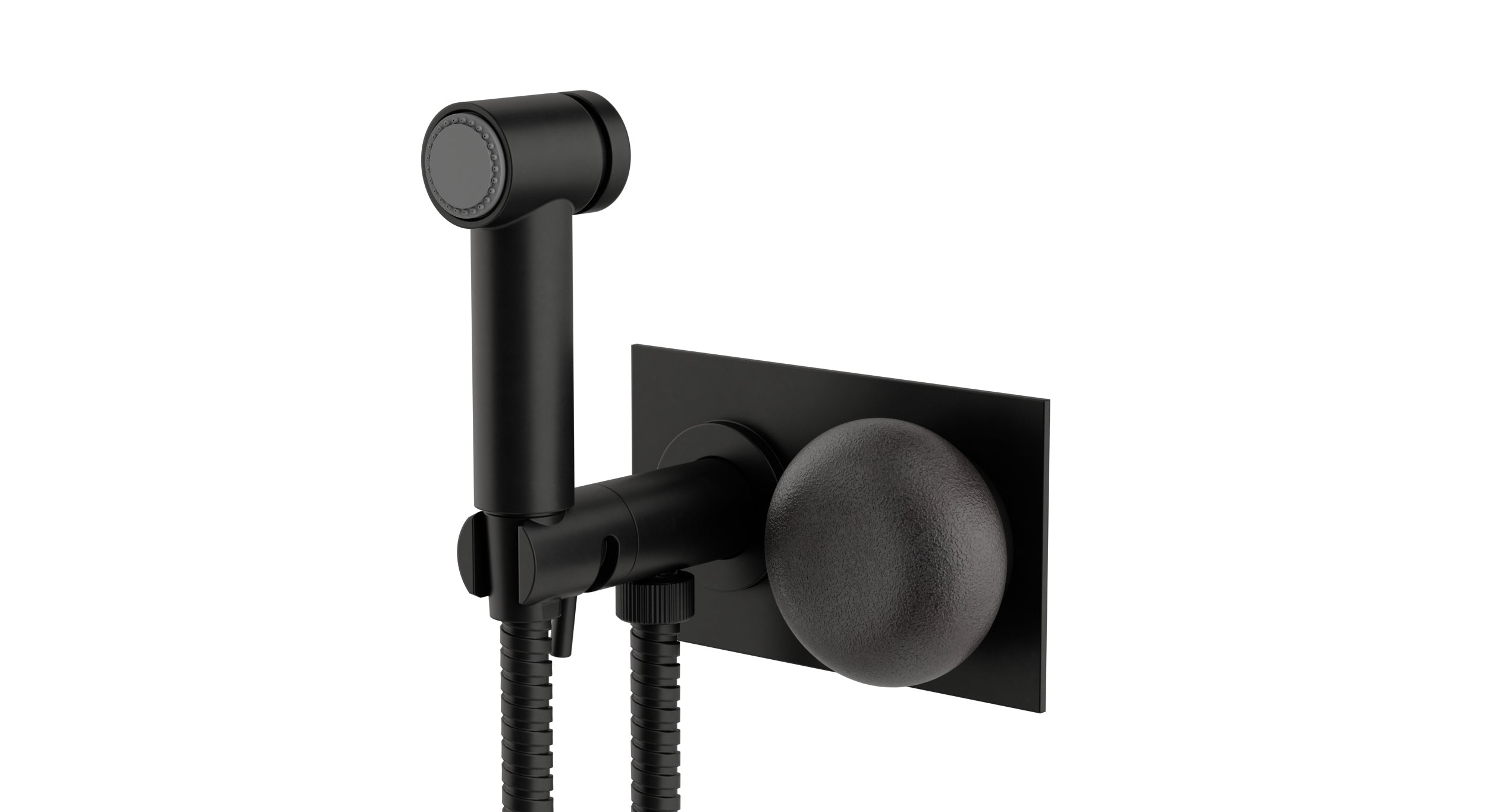 Foundry One Handle Wall Mount Bidet Trim with Pebble Ceramic Knob Handle in Oil Rubbed Bronze