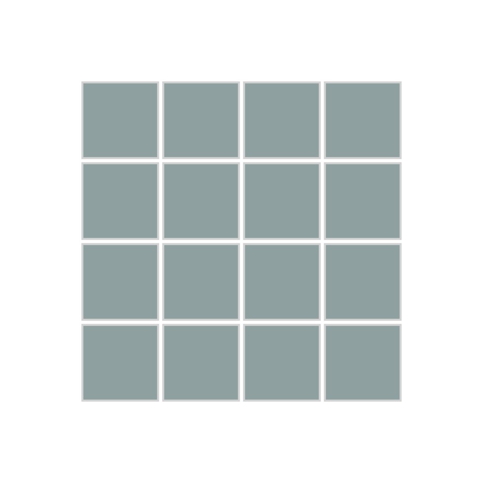 2x2 Straight Set Sheeted Original Ceramic Mosaic Tile in Overcast Matte