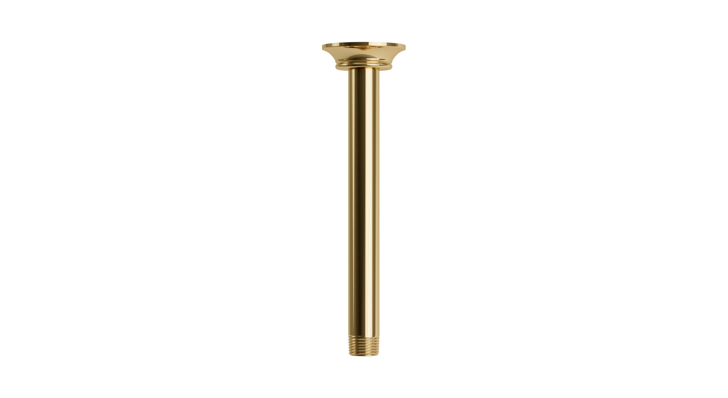 Emerson 8" Straight Shower Arm with Flange in Polished Brass