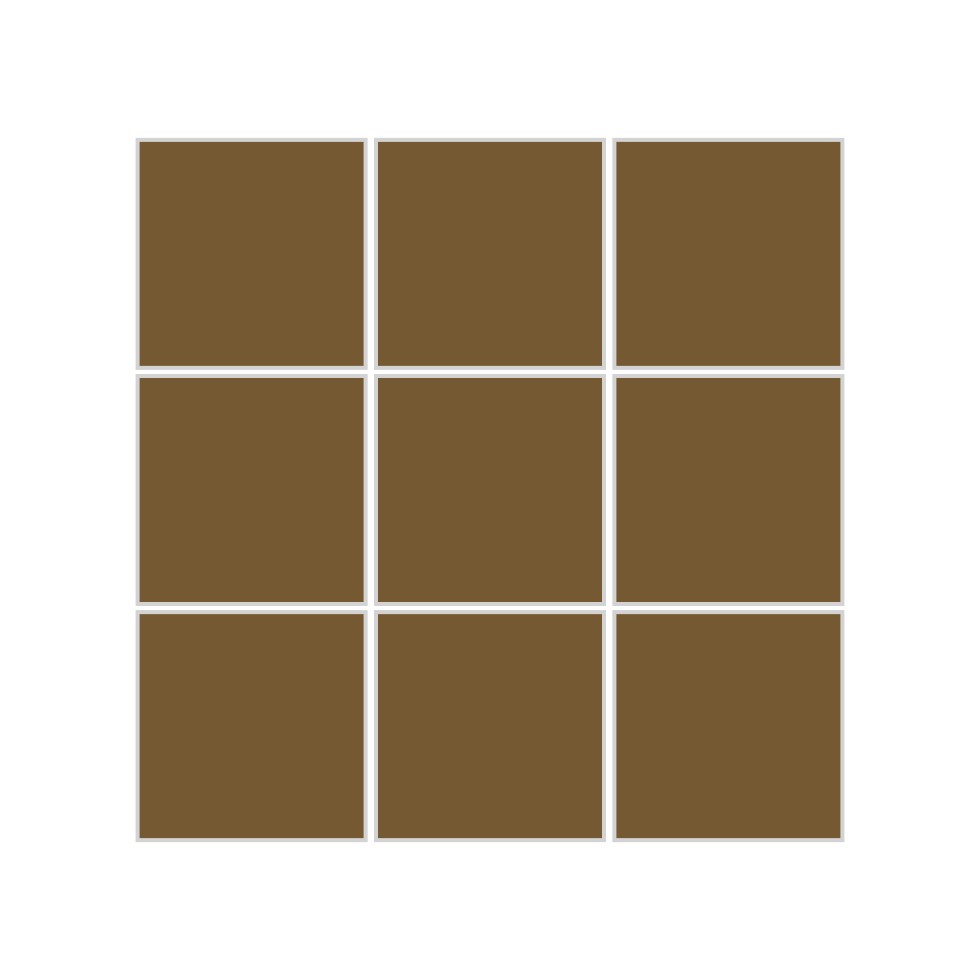 3x3 Straight Set Sheeted Original Ceramic Mosaic Tile in Chaparral Matte