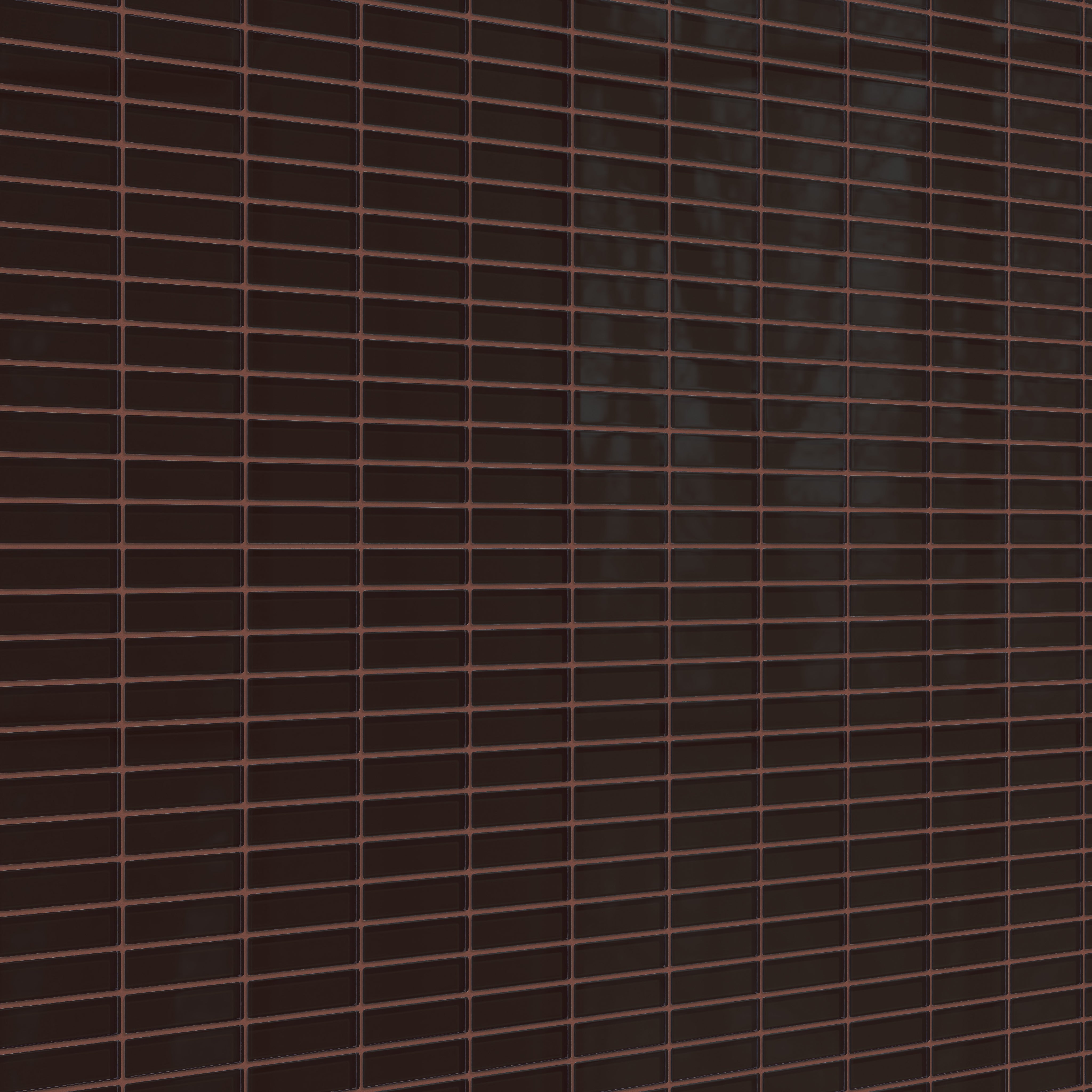 1x4 Straight Set Sheeted Glass Mosaic Tile in Nighthawk Gloss