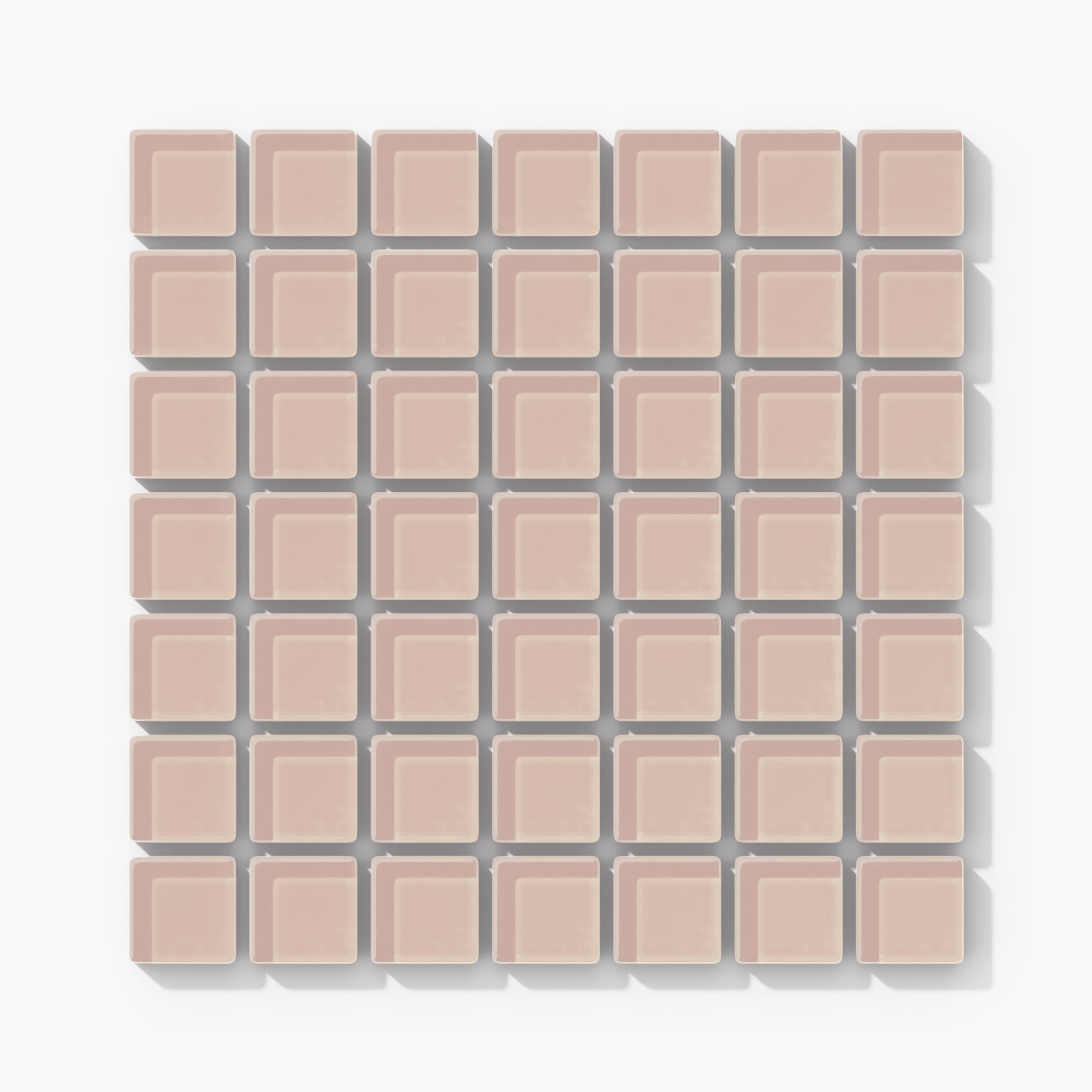 1x1 Straight Set Sheeted Glass Mosaic Tile in Rosy Finch Gloss