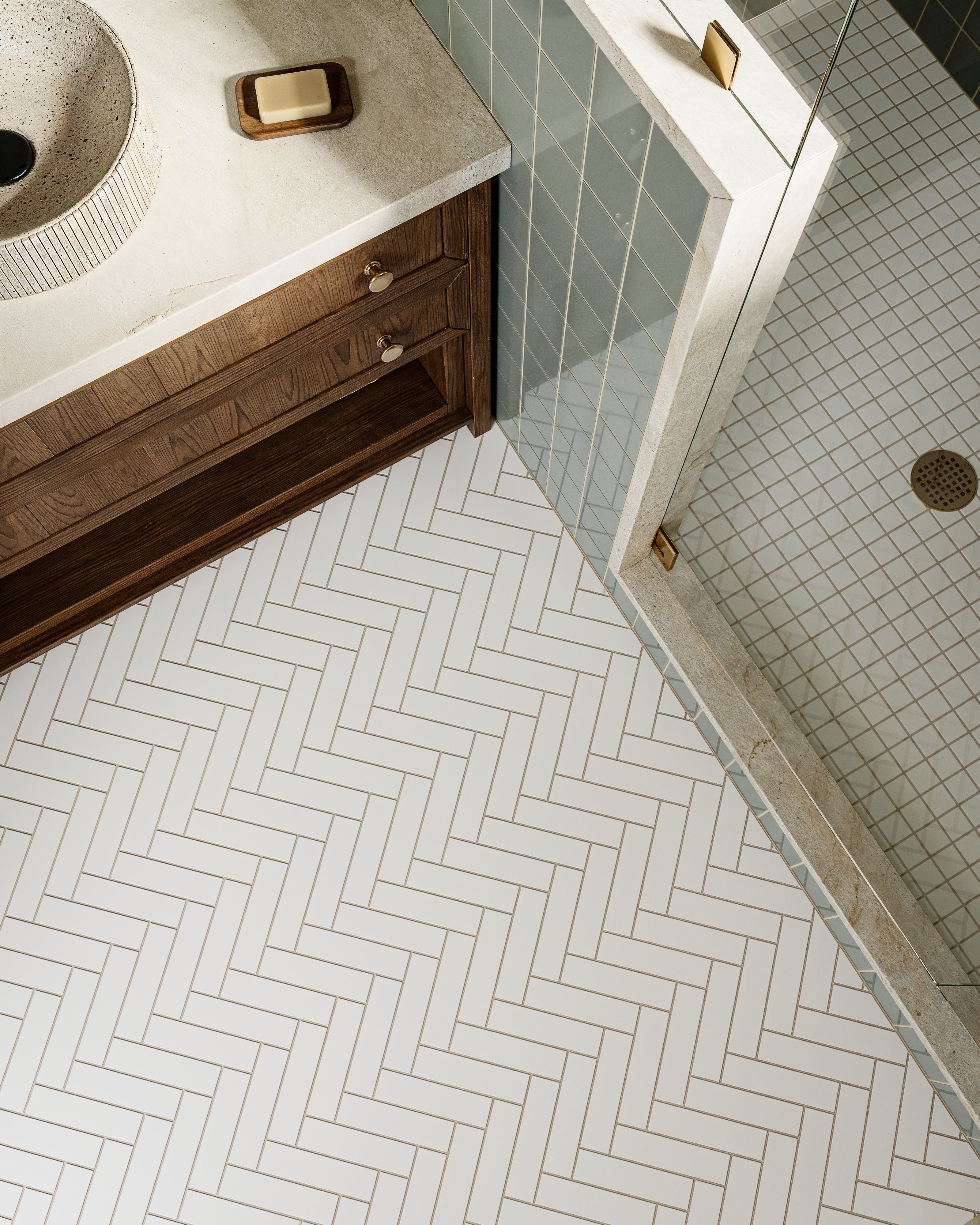 2x8 Natural Press Ceramic Tile in Salt Creek Matte