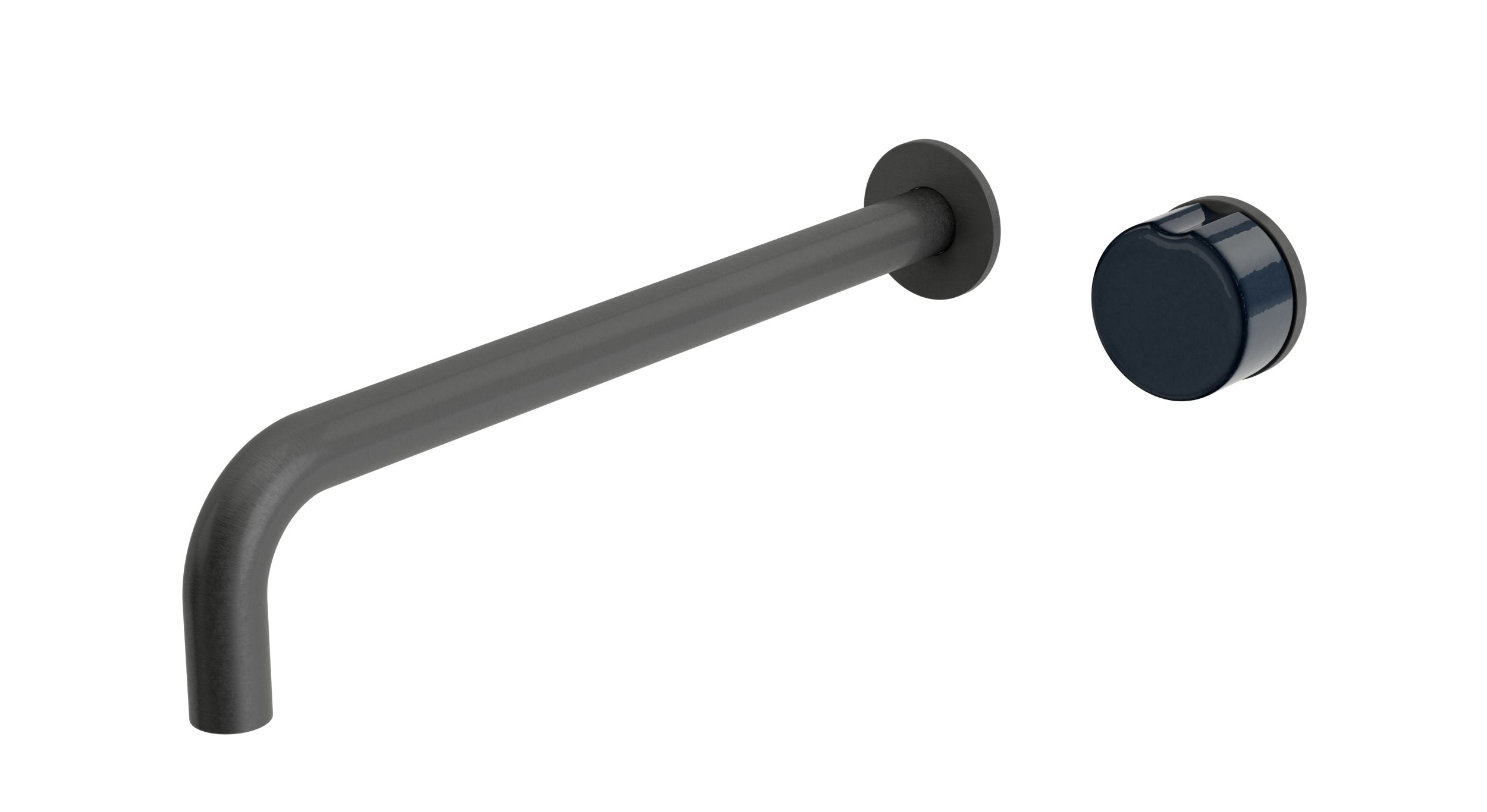 Foundry One Handle Wall Mount 12" Lavatory Faucet with Groove Ceramic Knob Handle in Blackened Nickel