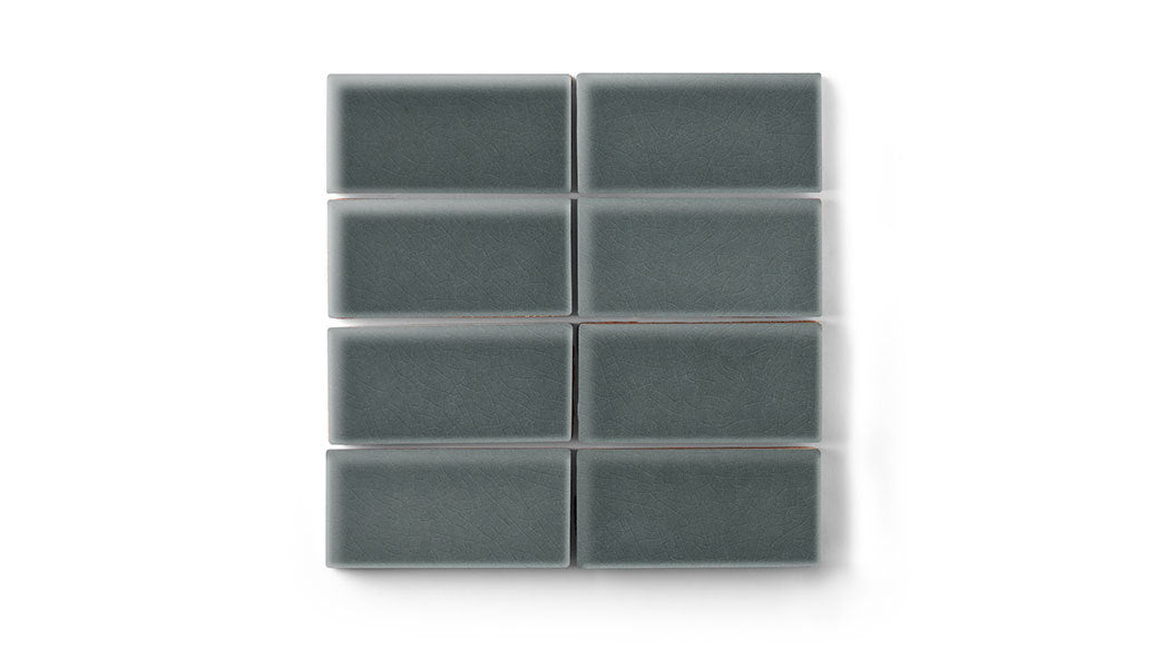 2x4 Straight Set Sheeted Original Ceramic Mosaic Tile in Tempest Gloss