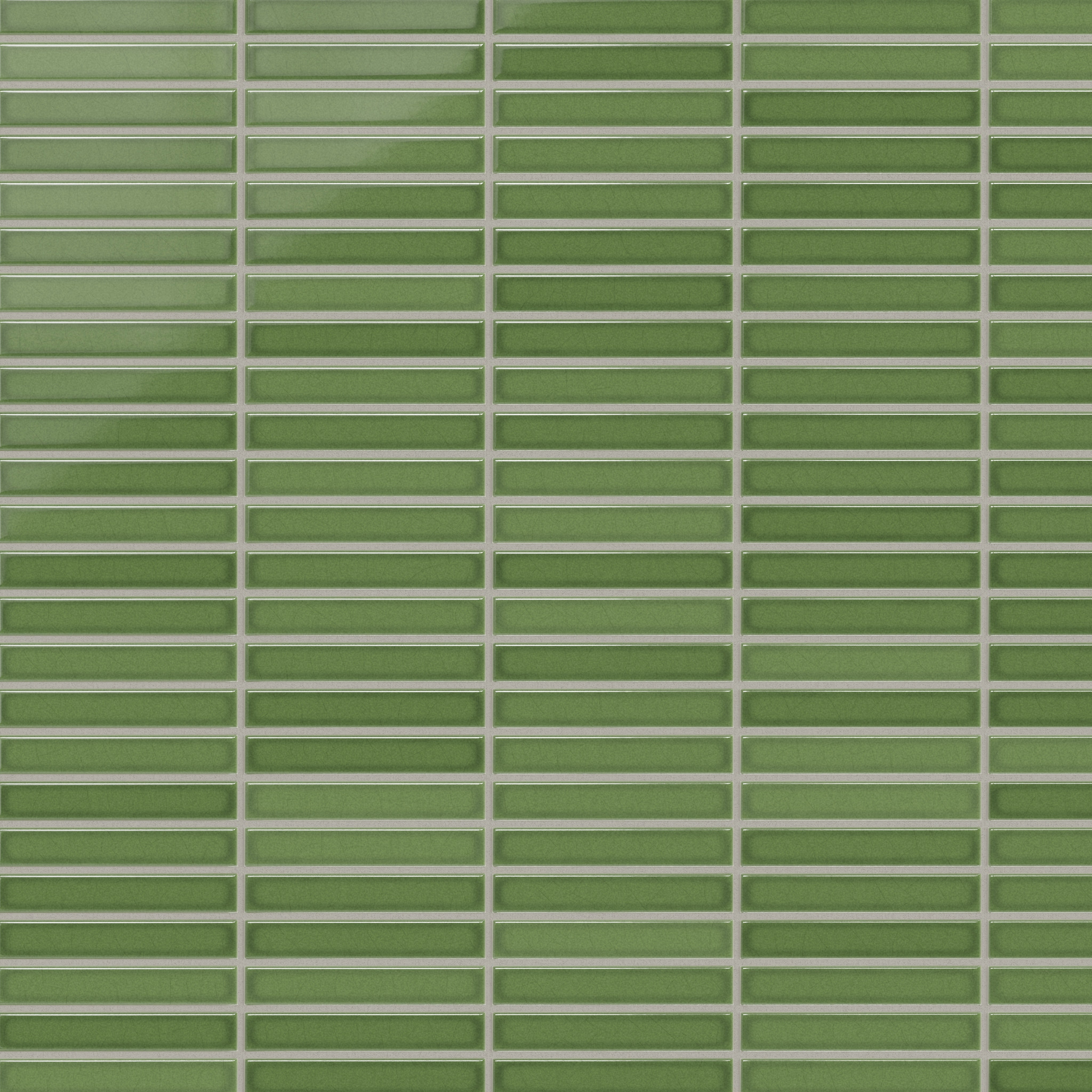 1x6 Straight Set Sheeted Original Ceramic Mosaic Tile in Kelp Gloss