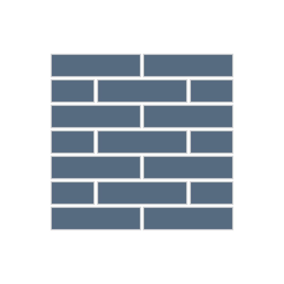 1x4 Half Offset Sheeted Original Ceramic Mosaic Tile in Slate Blue Matte