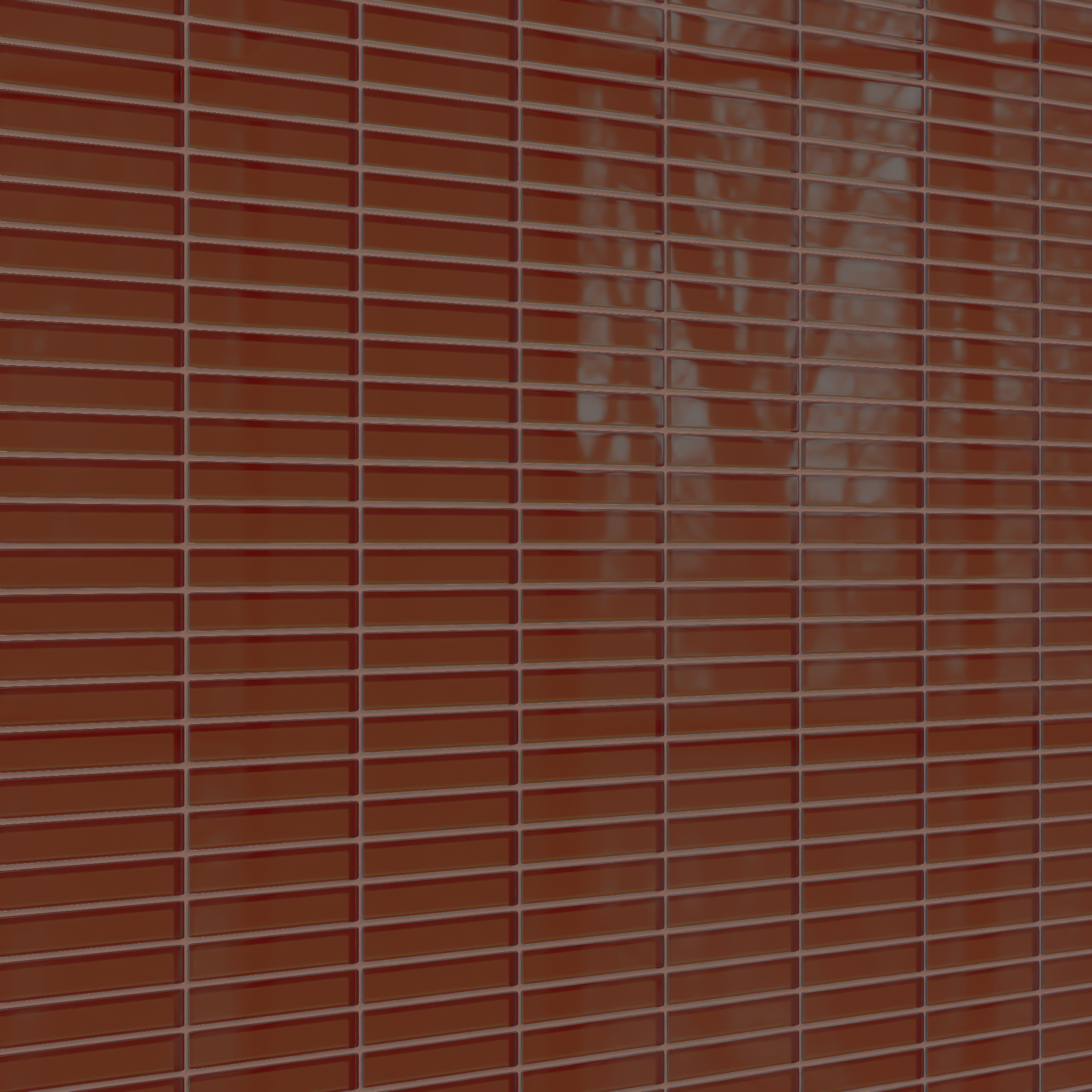 1x6 Straight Set Sheeted Glass Mosaic Tile in Pheasant Gloss