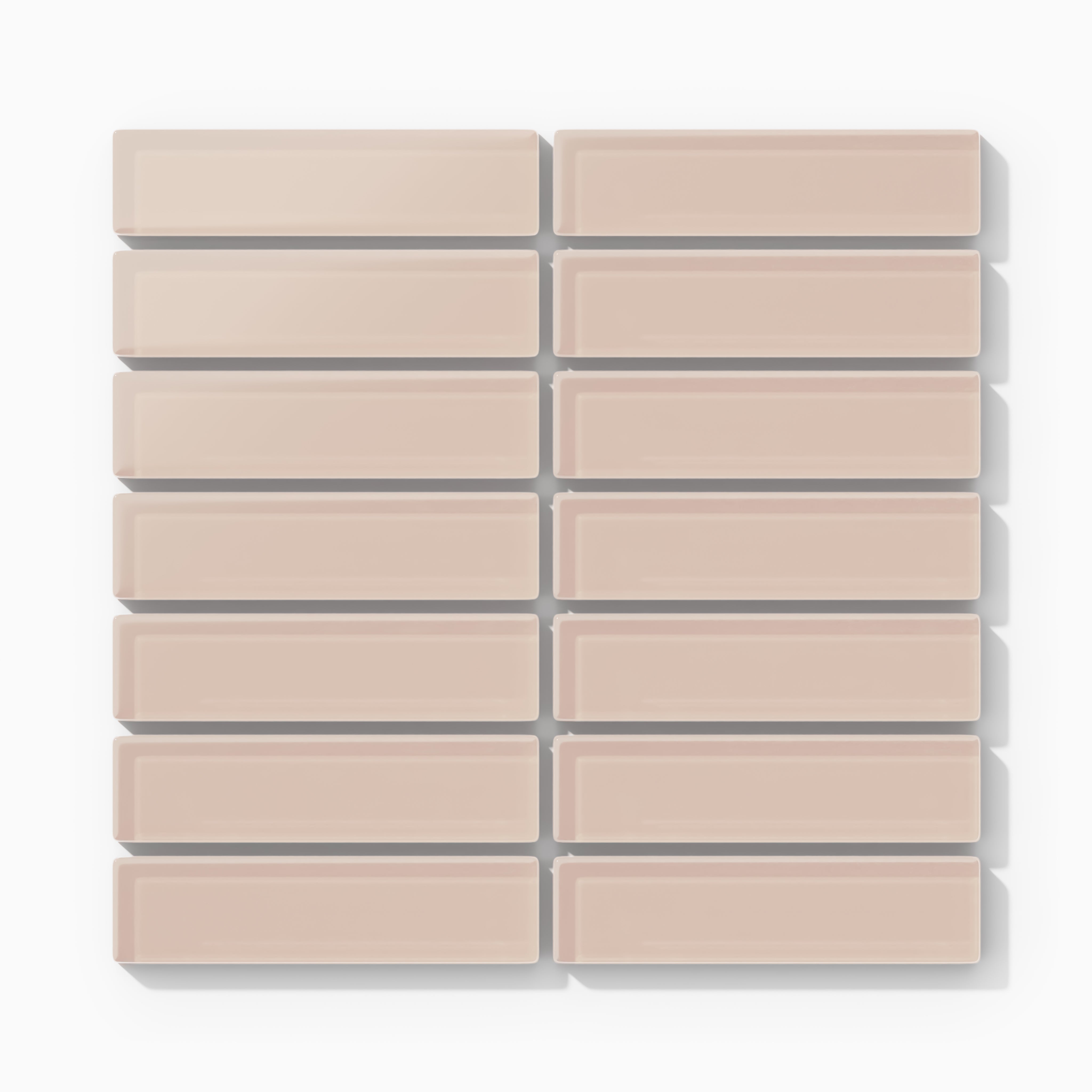 1x4 Straight Set Sheeted Glass Mosaic Tile in Rosy Finch Matte