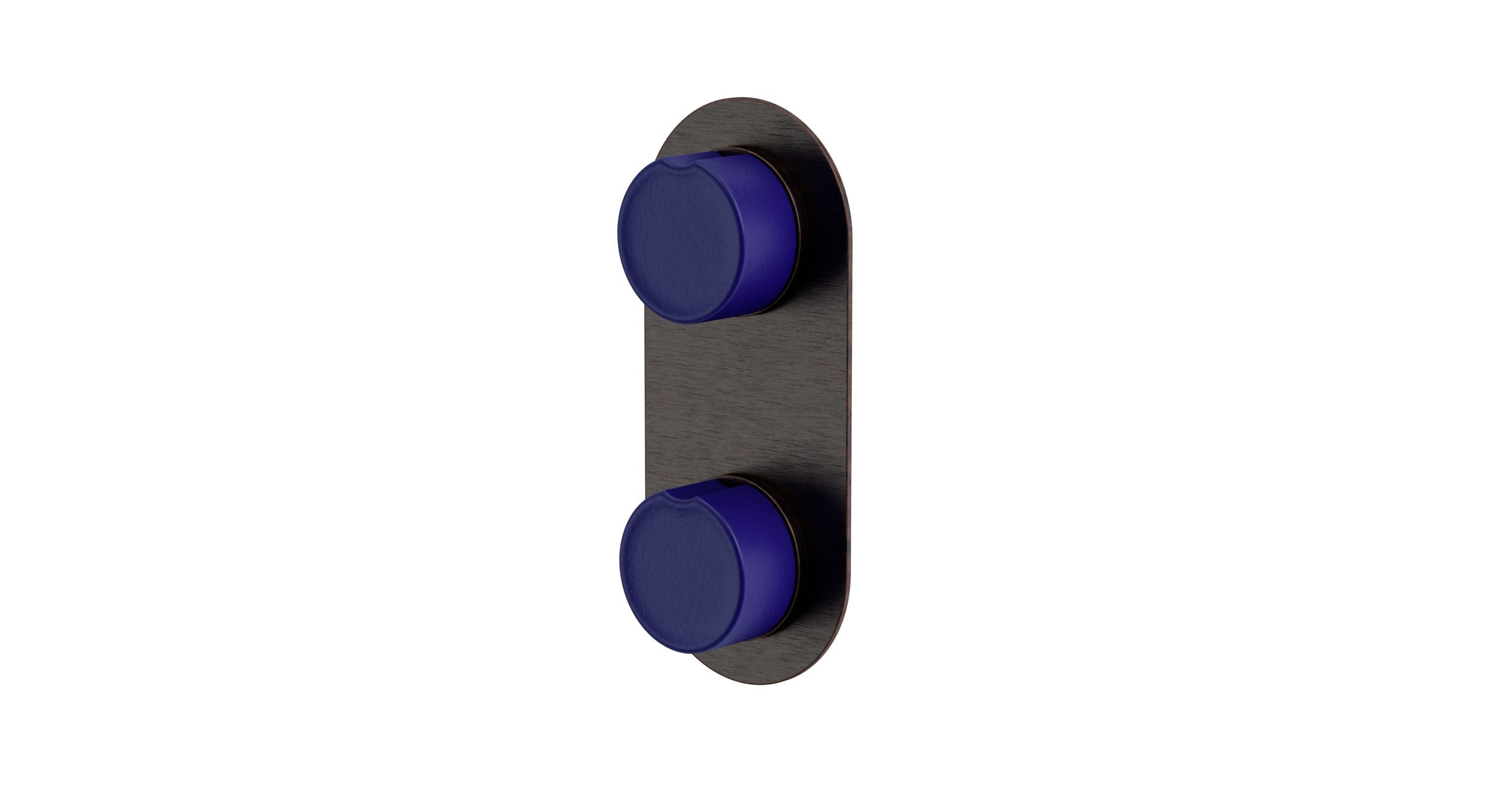 Foundry Two Handle Wall Mount Shower Trim with Groove Ceramic Knob Handles in Antique Bronze