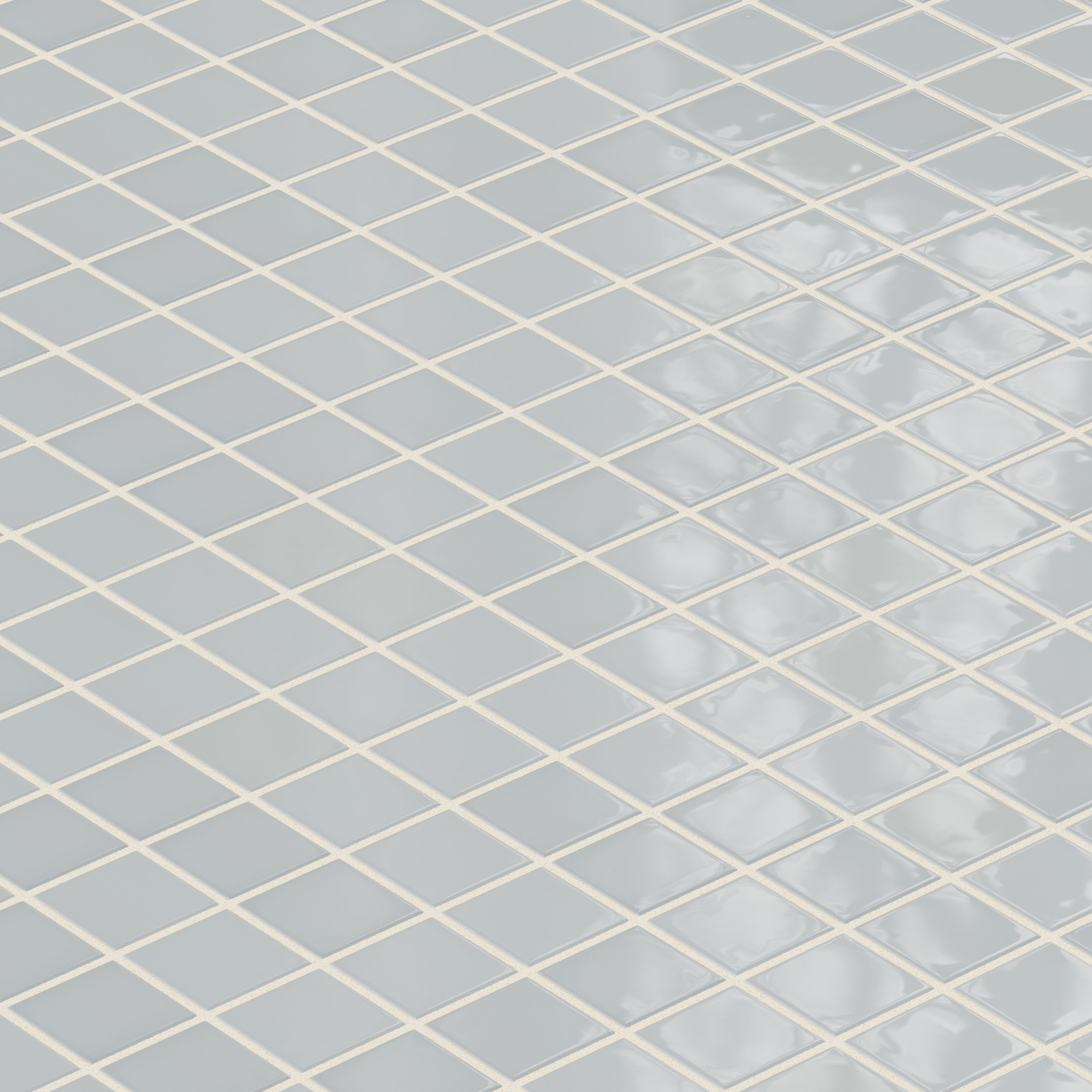 2x2 Straight Set Sheeted Natural Press Ceramic Mosaic Tile in Alberta Blue Gloss