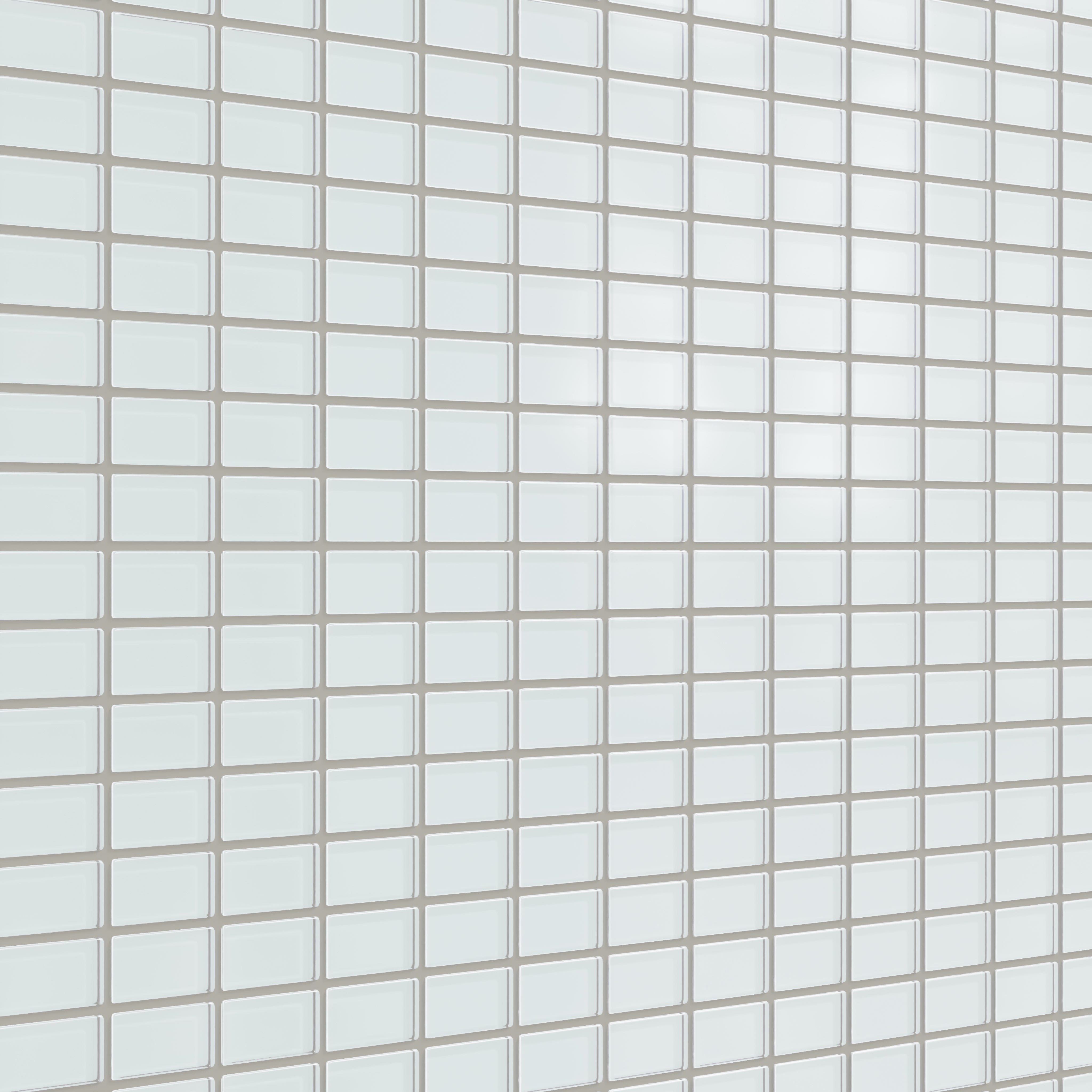 1x2 Straight Set Sheeted Glass Mosaic Tile in Warbler Matte