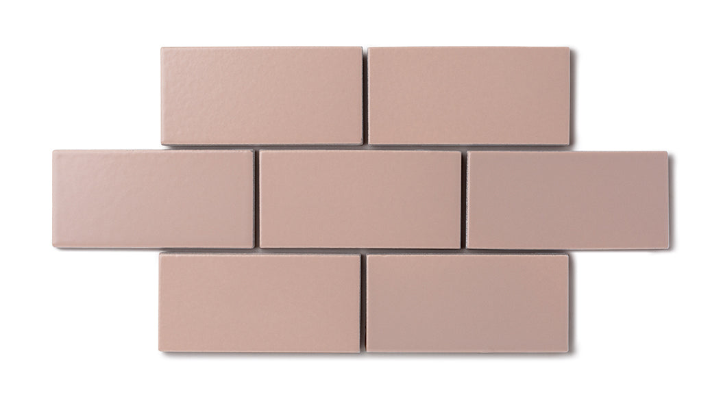 2x4 Straight Set Sheeted Natural Press Ceramic Mosaic Tile in Red Jasper Matte