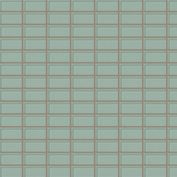 1x2 Straight Set Sheeted Glass Mosaic Tile in Kingfisher Gloss