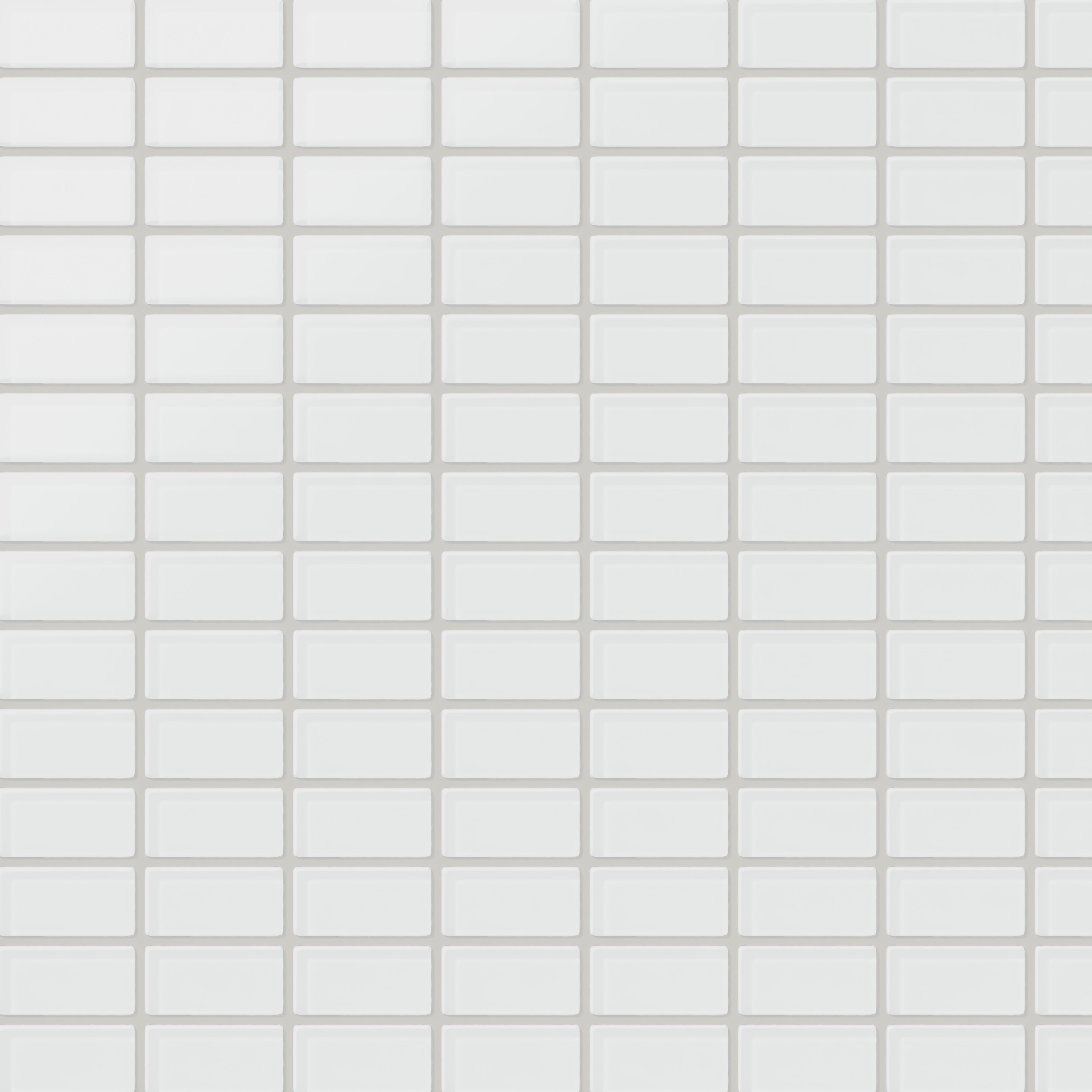 1x2 Straight Set Sheeted Glass Mosaic Tile in Egret Matte