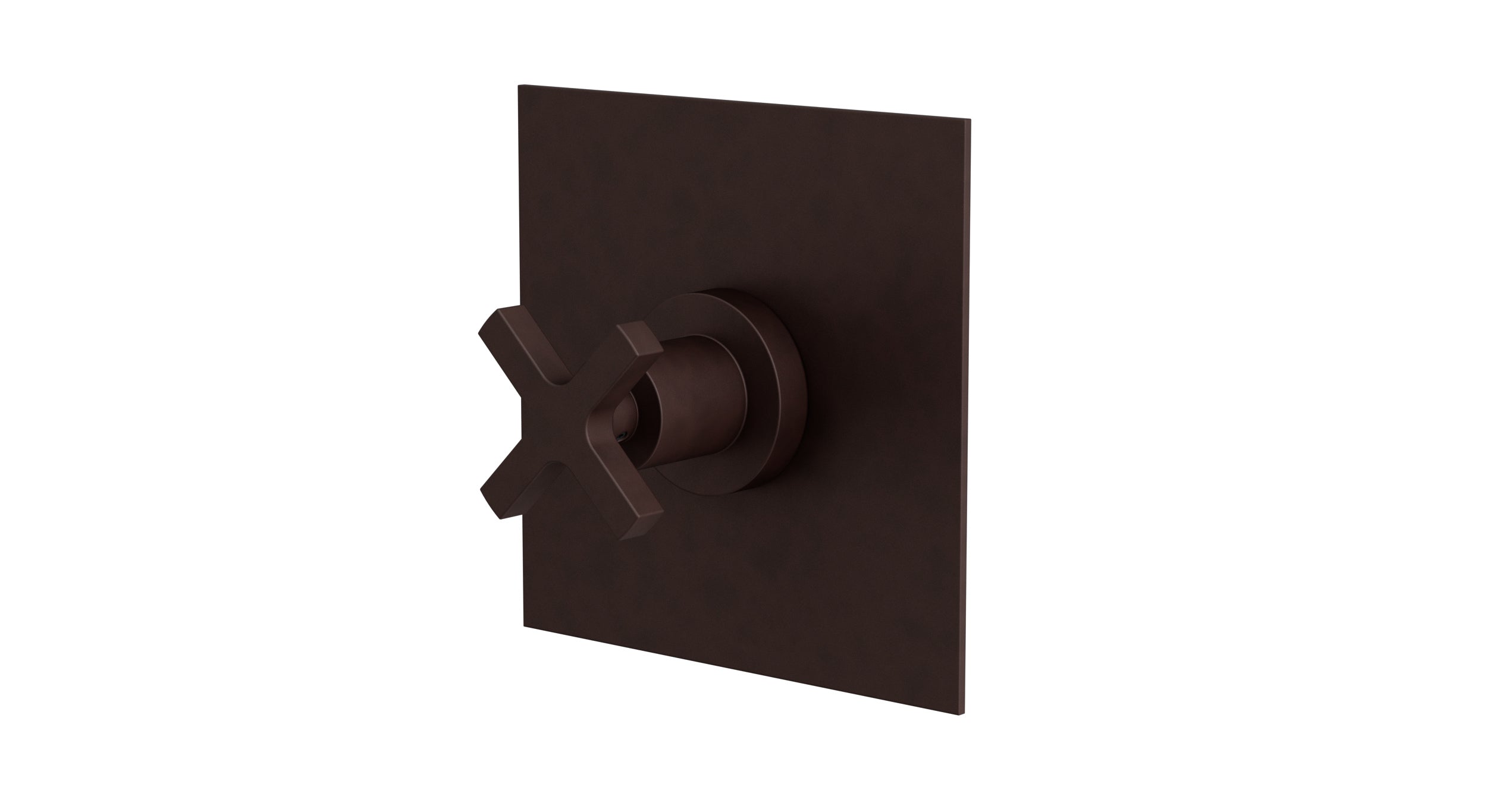 Flatiron One Handle Wall Mount Shower Trim with Linear Cross Handle in Architectural Copper
