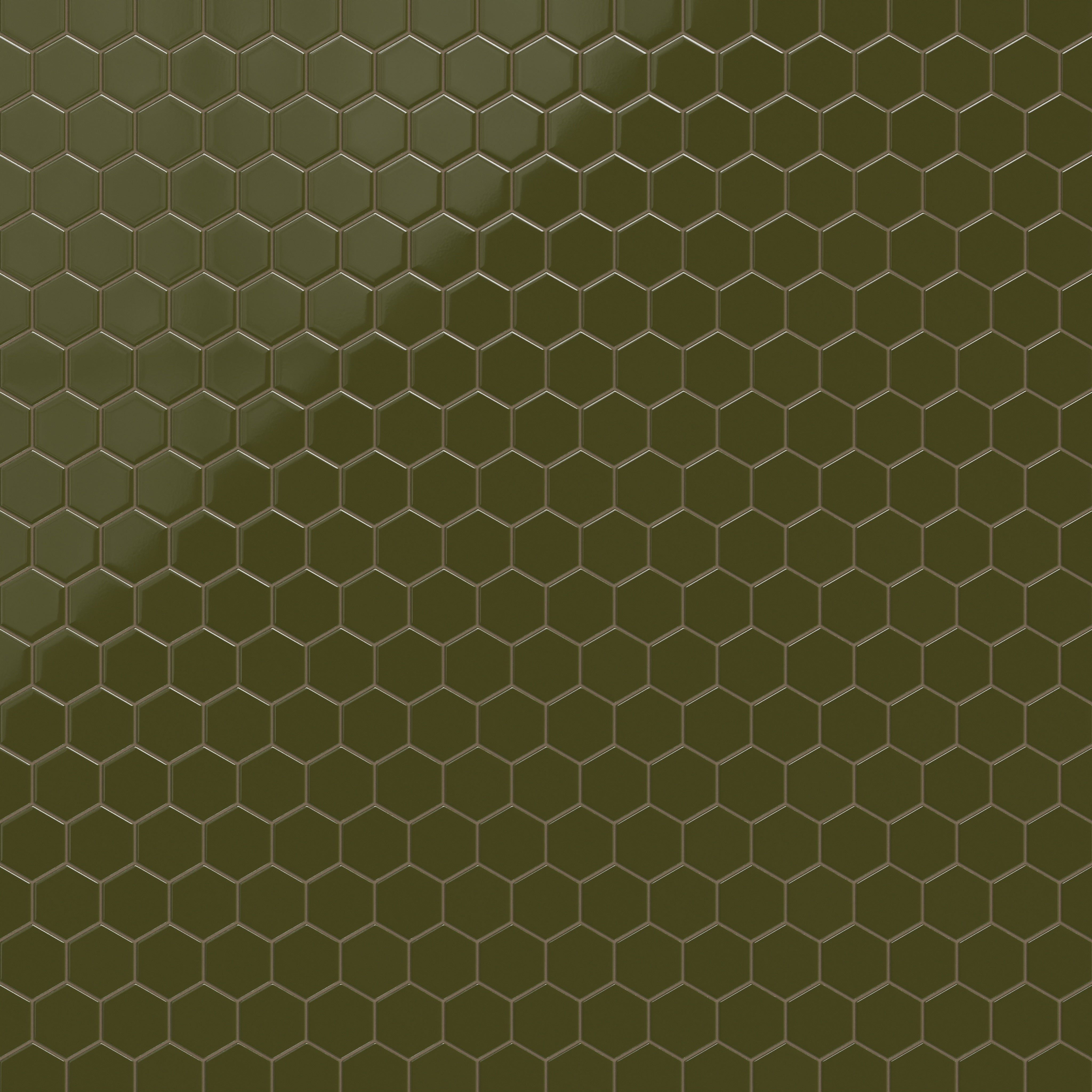 4" Hexagon Original Ceramic Tile in Bonsai Gloss