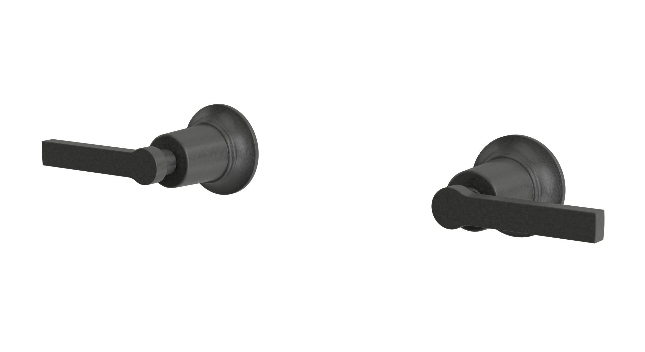 Emerson Two Handle Wall Mount Bath Trim with Classic Lever Handles in Blackened Nickel