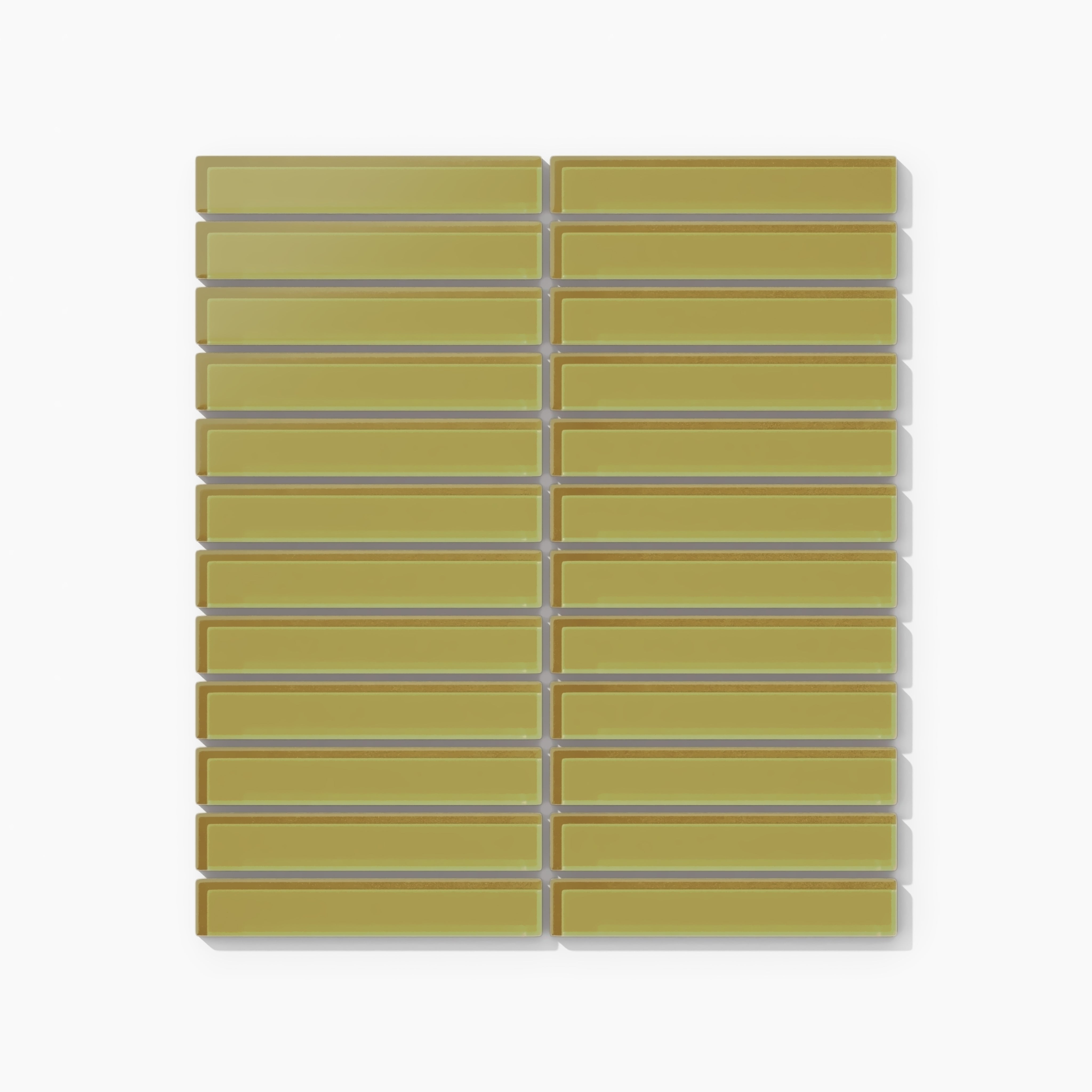 1x6 Straight Set Sheeted Glass Mosaic Tile in Pine Siskin Matte