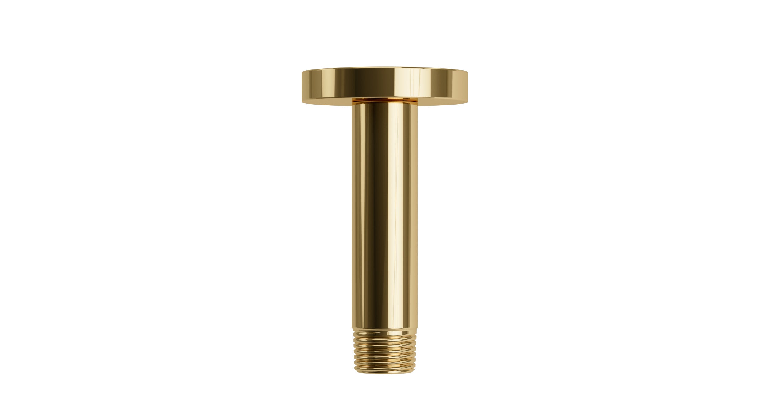 Contour & Foundry 4" Straight Shower Arm with Flange in Polished Brass
