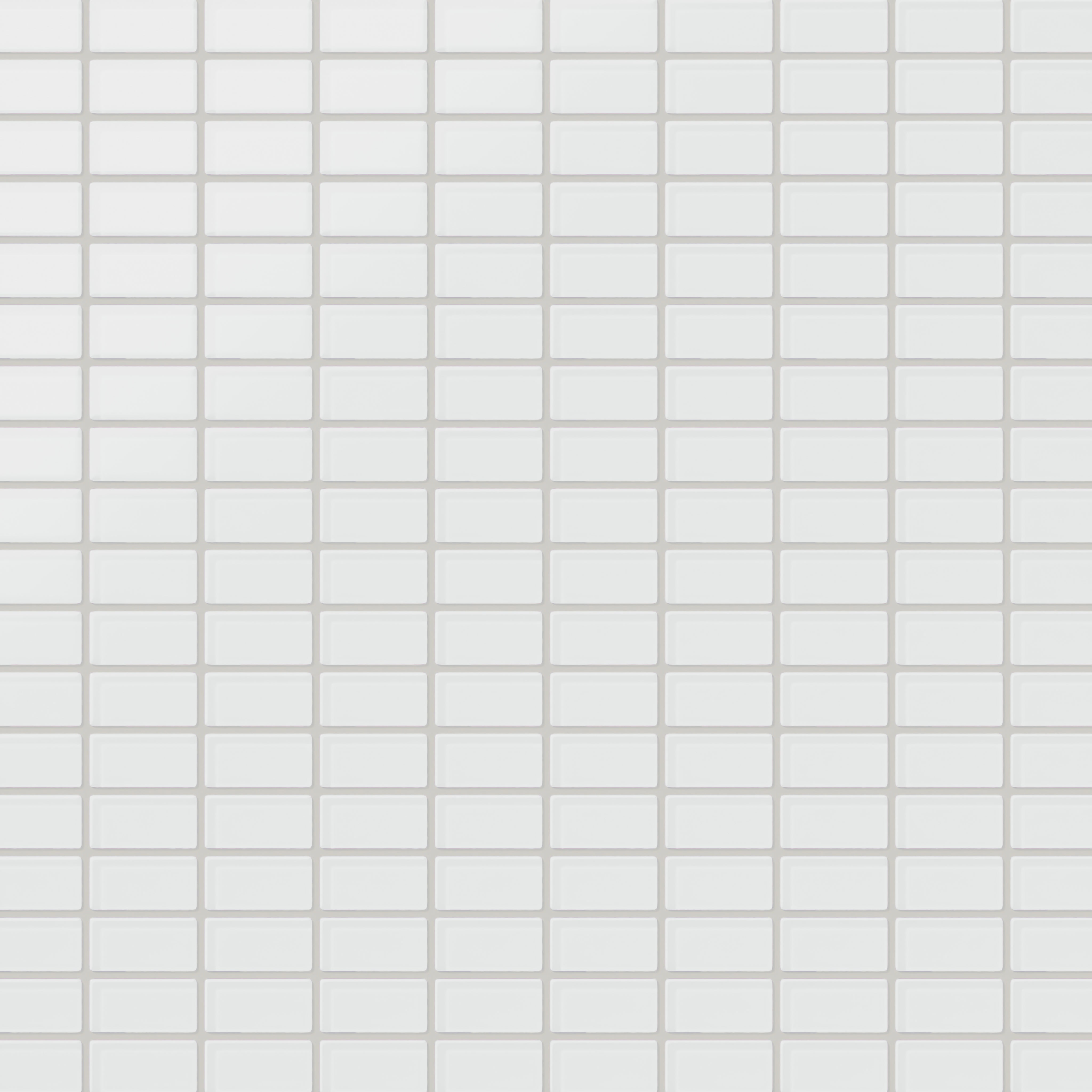 1x2 Straight Set Sheeted Glass Mosaic Tile in Egret Matte