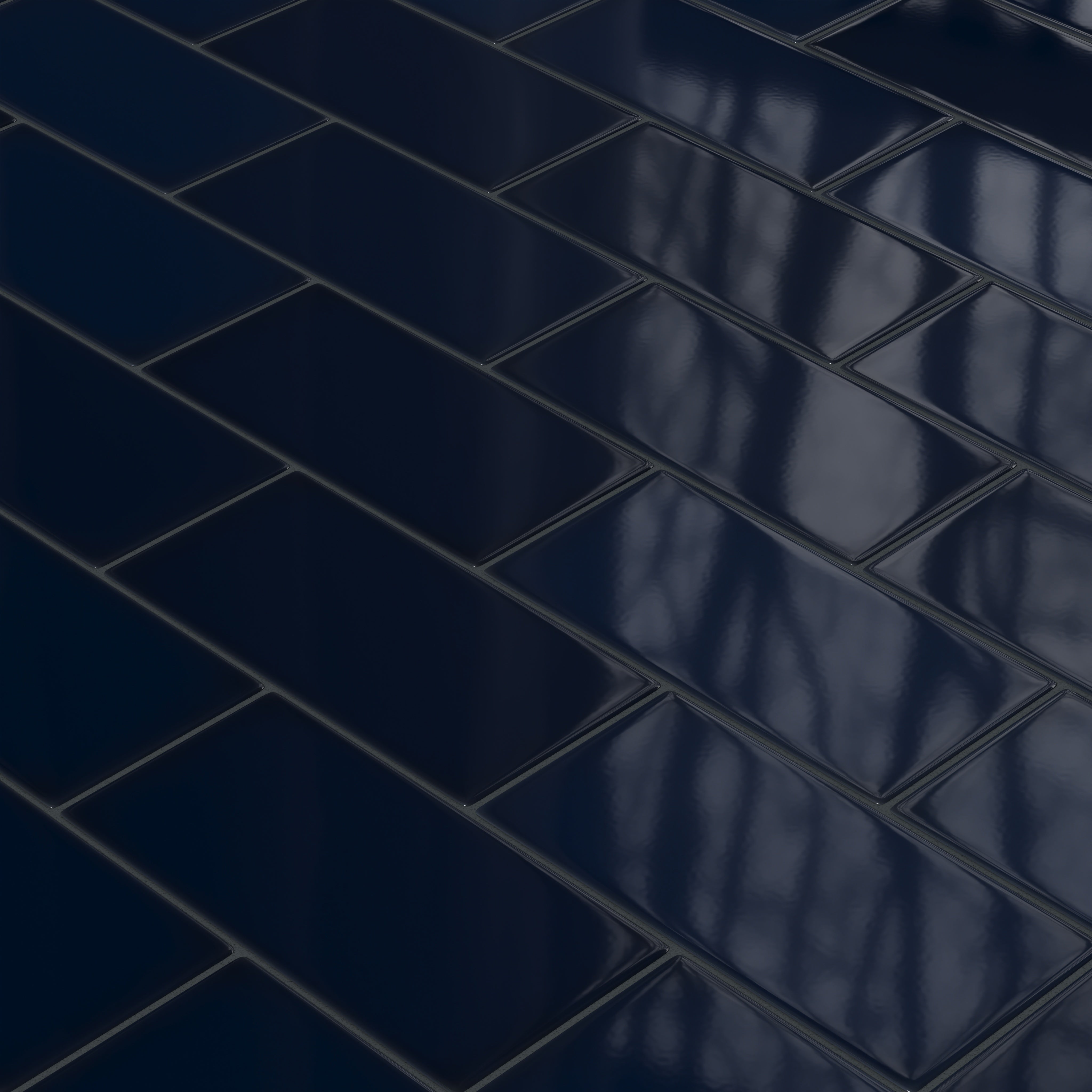 6x12 Original Ceramic Tile in Navy Blue Gloss