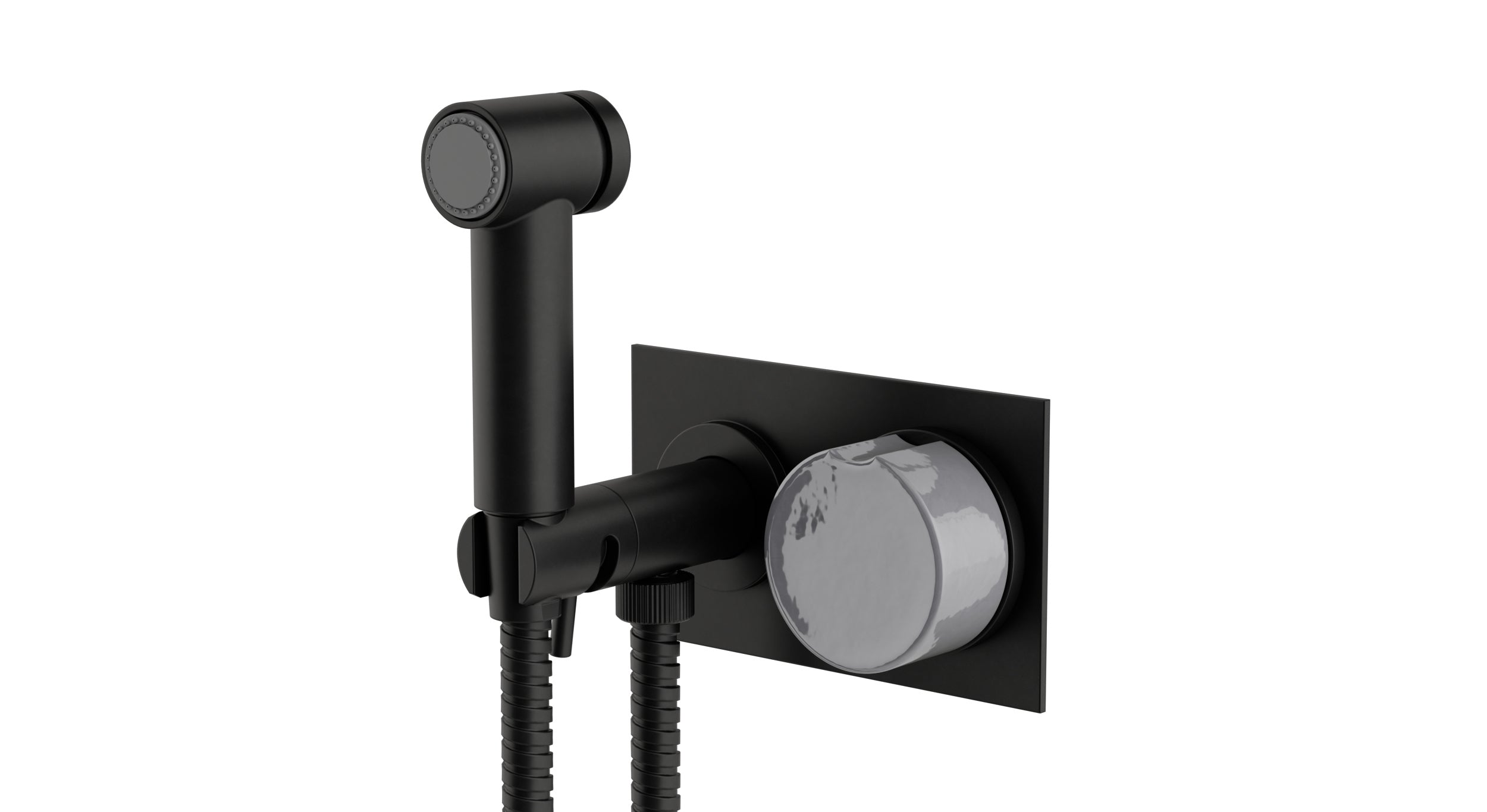 Foundry One Handle Wall Mount Bidet Trim with Groove Ceramic Knob Handle in Oil Rubbed Bronze