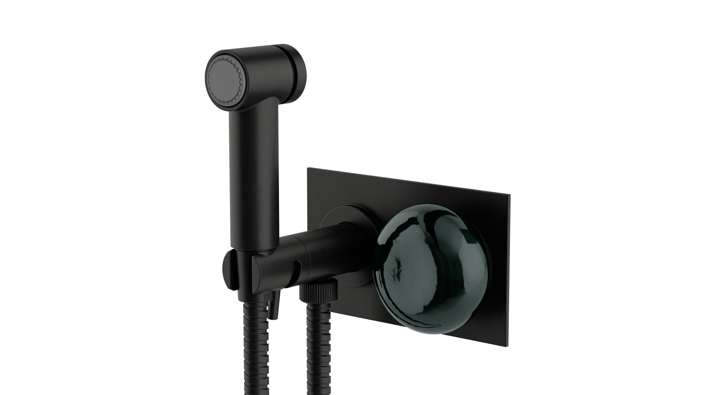 Foundry One Handle Wall Mount Bidet Trim with Pebble Ceramic Knob Handle in Oil Rubbed Bronze