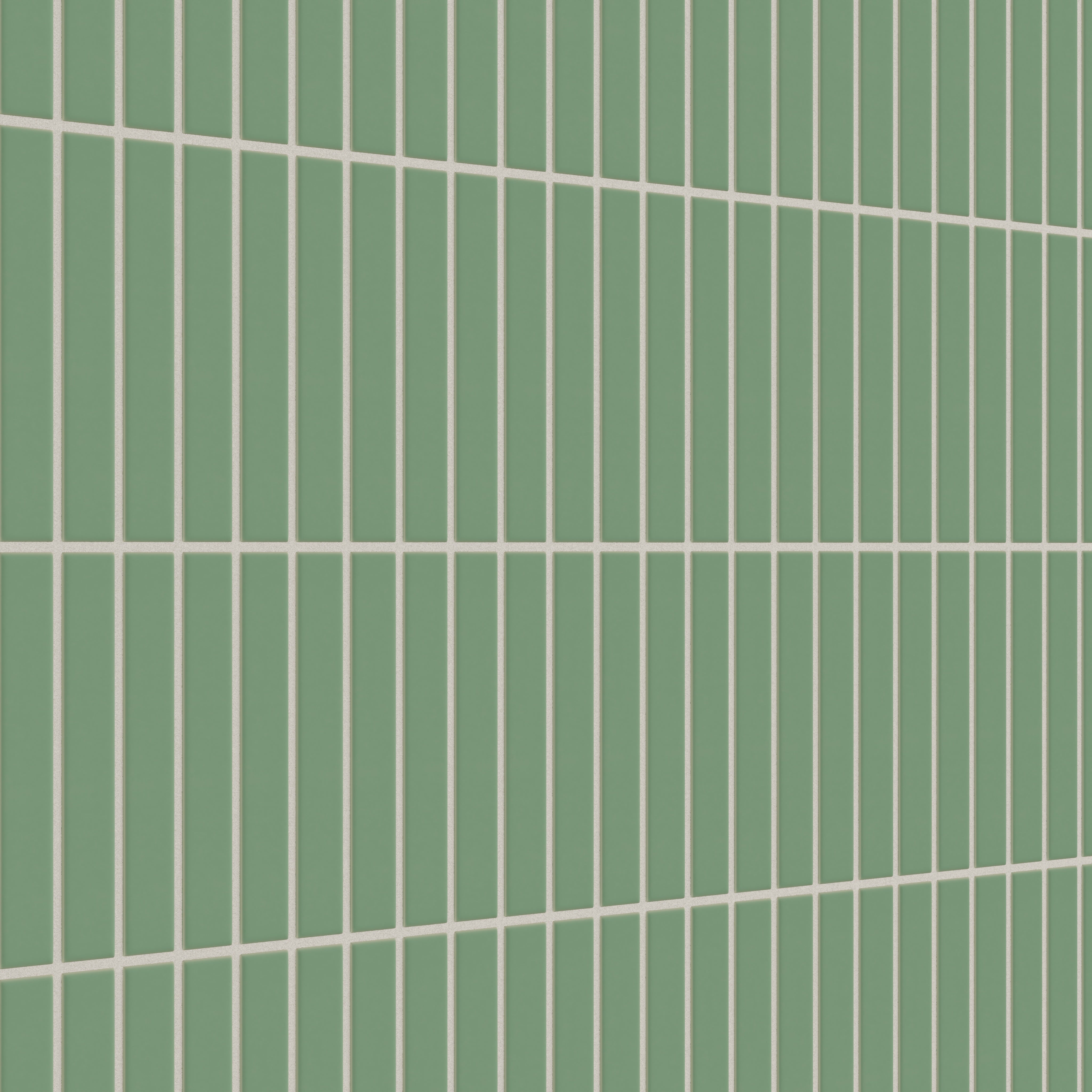 1x6 Straight Set Sheeted Original Ceramic Mosaic Tile in Sea Green Matte