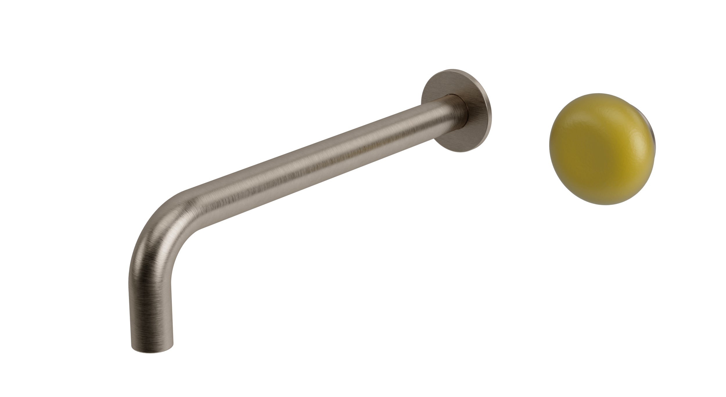 Foundry One Handle Wall Mount 10" Lavatory Faucet with Pebble Ceramic Knob Handle in Antique Nickel