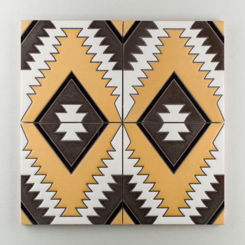 8x8 Handpainted Tile Old Cairo in Warm Motif