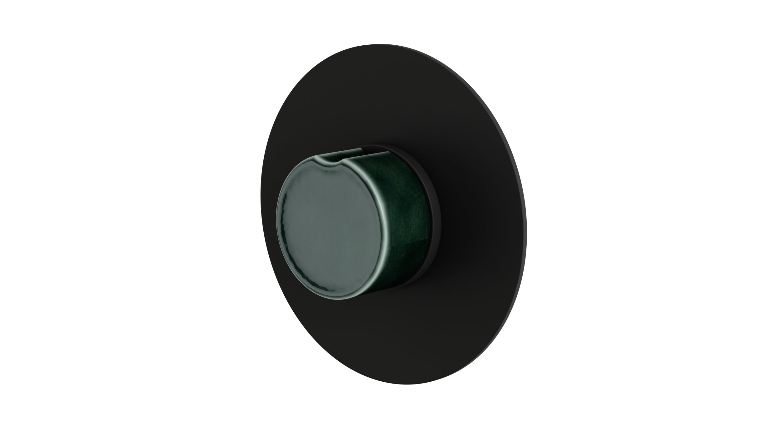 Foundry One Handle Wall Mount Shower Trim with Groove Ceramic Knob Handle in Matte Black