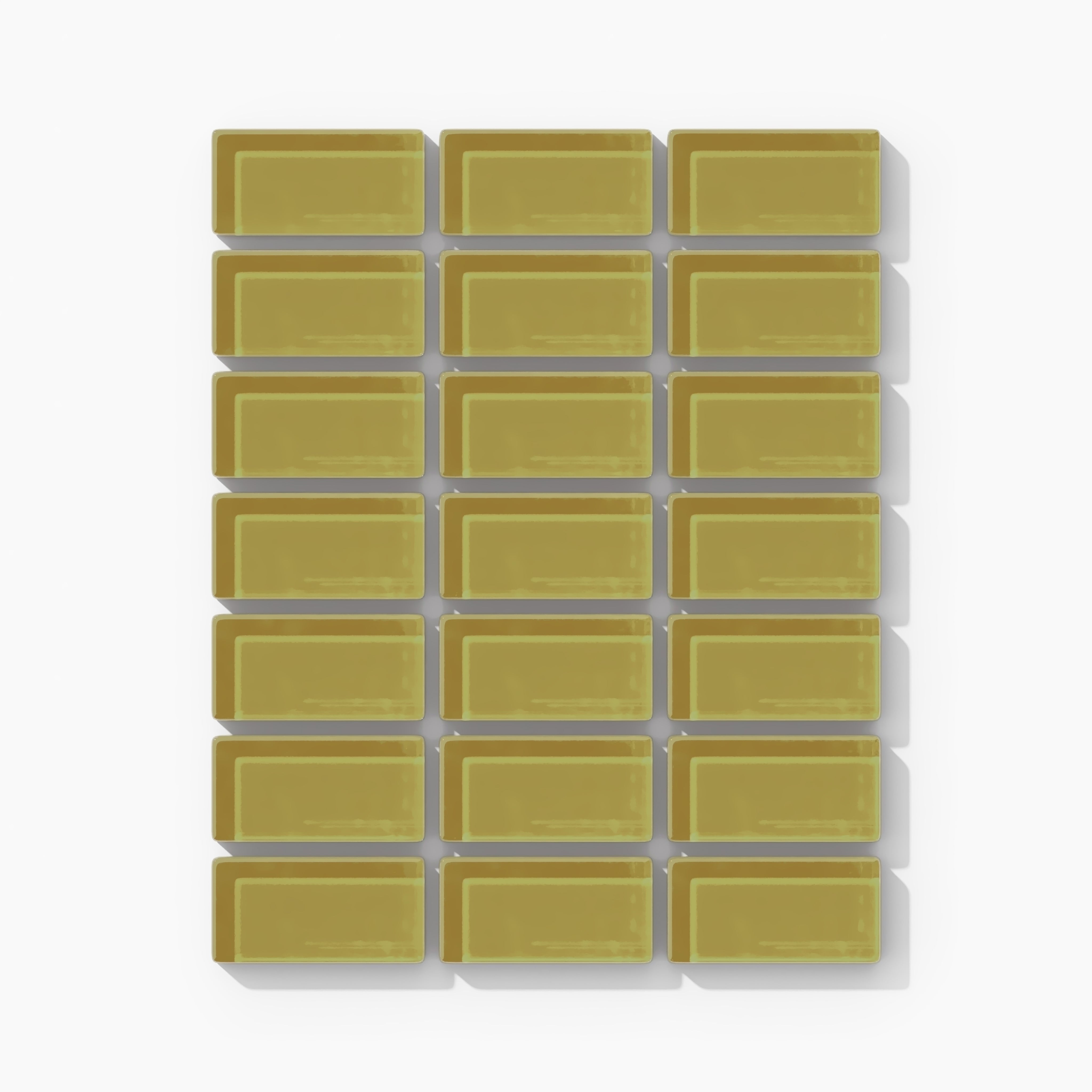 1x2 Straight Set Sheeted Glass Mosaic Tile in Pine Siskin Gloss