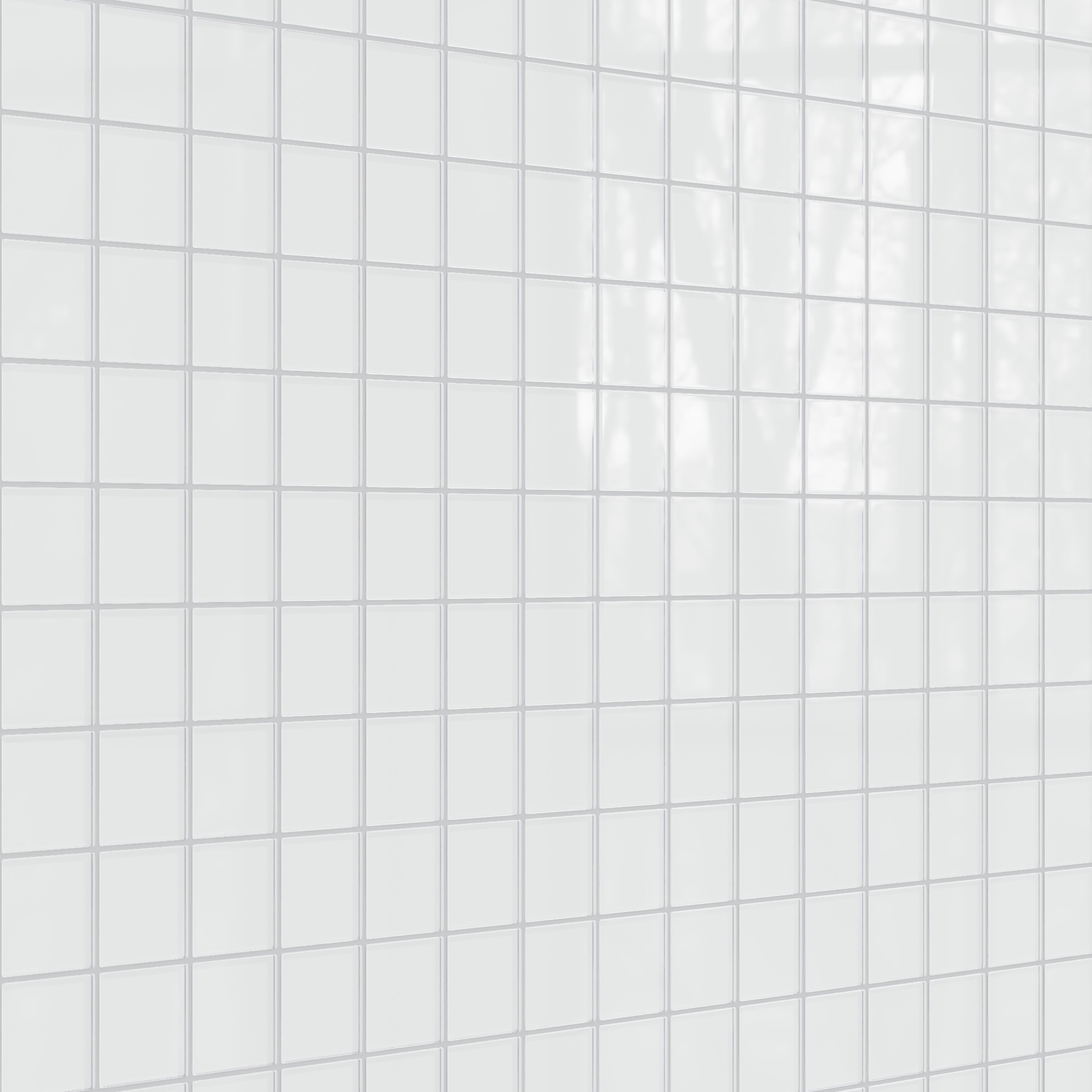 3x3 Straight Set Sheeted Glass Mosaic Tile in Egret Gloss