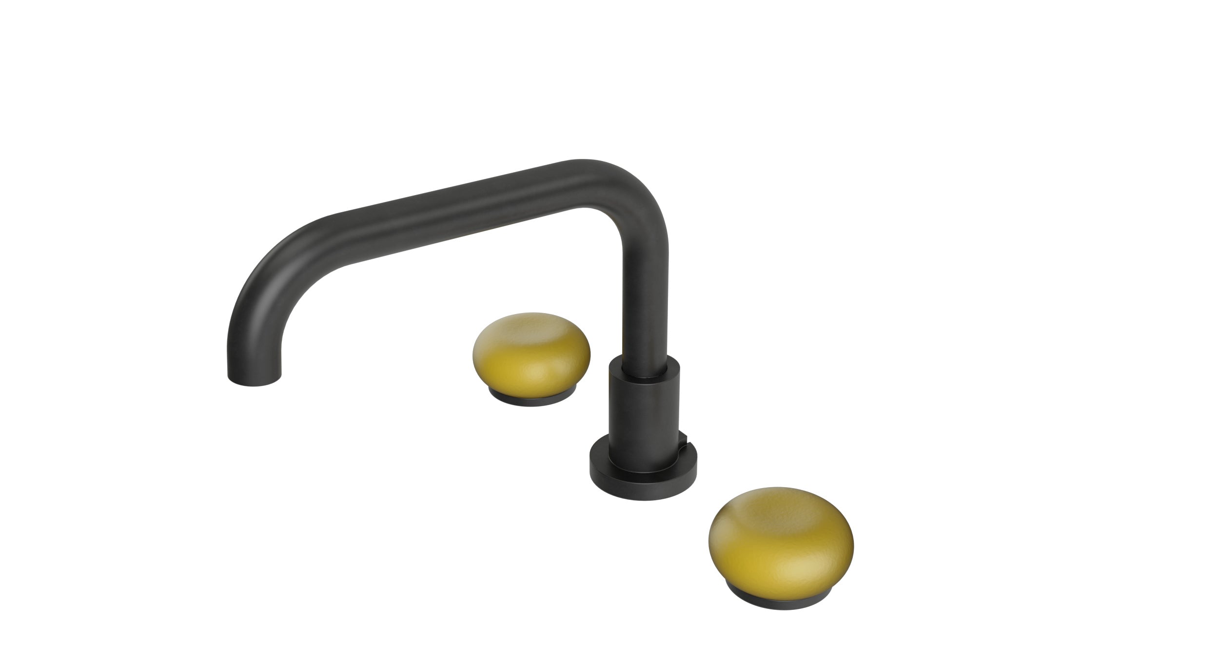 Foundry Two Handle Deck Mount Squaretop Bath Trim with Pebble Ceramic Knob Handles in Oil Rubbed Bronze