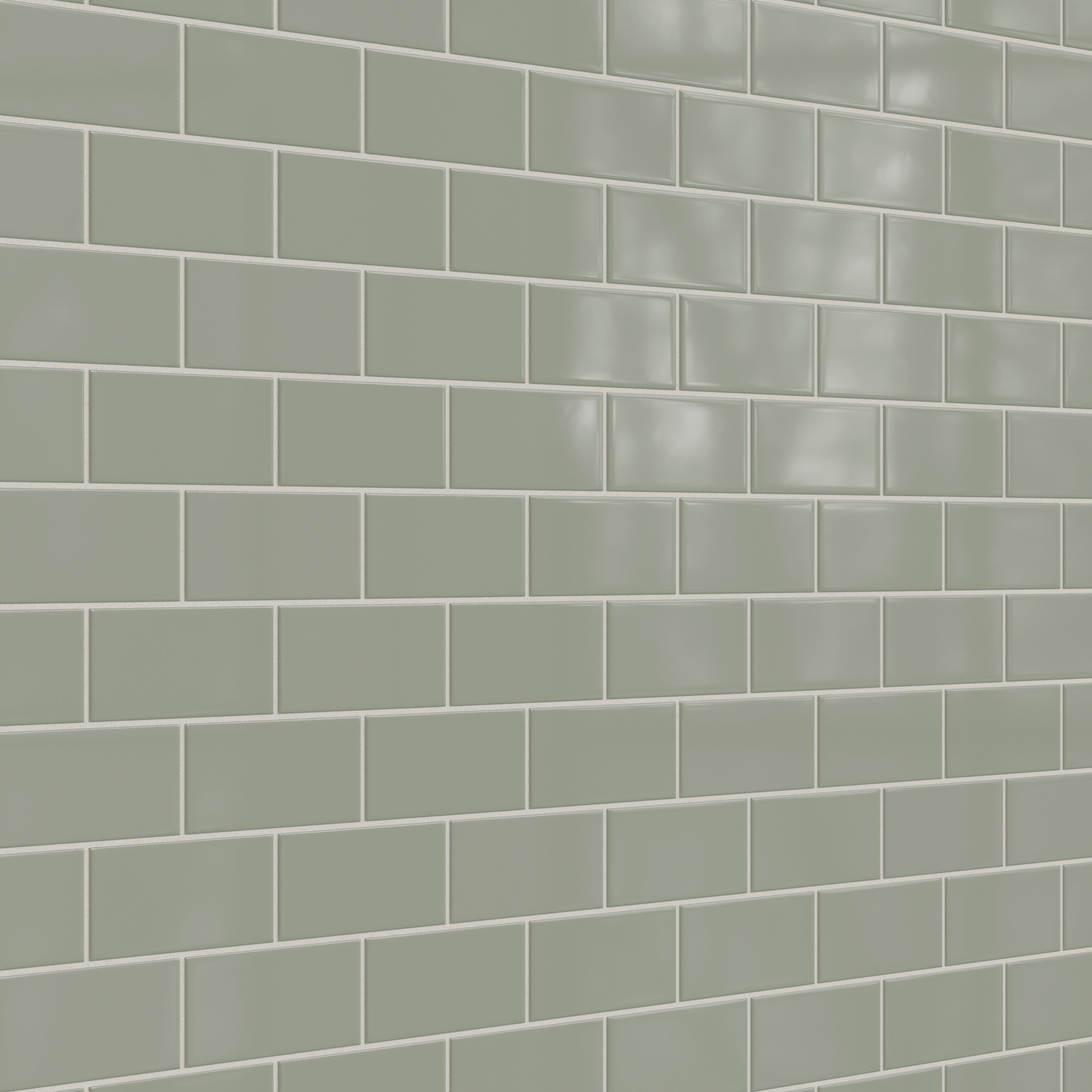 3x6 Natural Press Ceramic Tile in Terre Verte Gloss