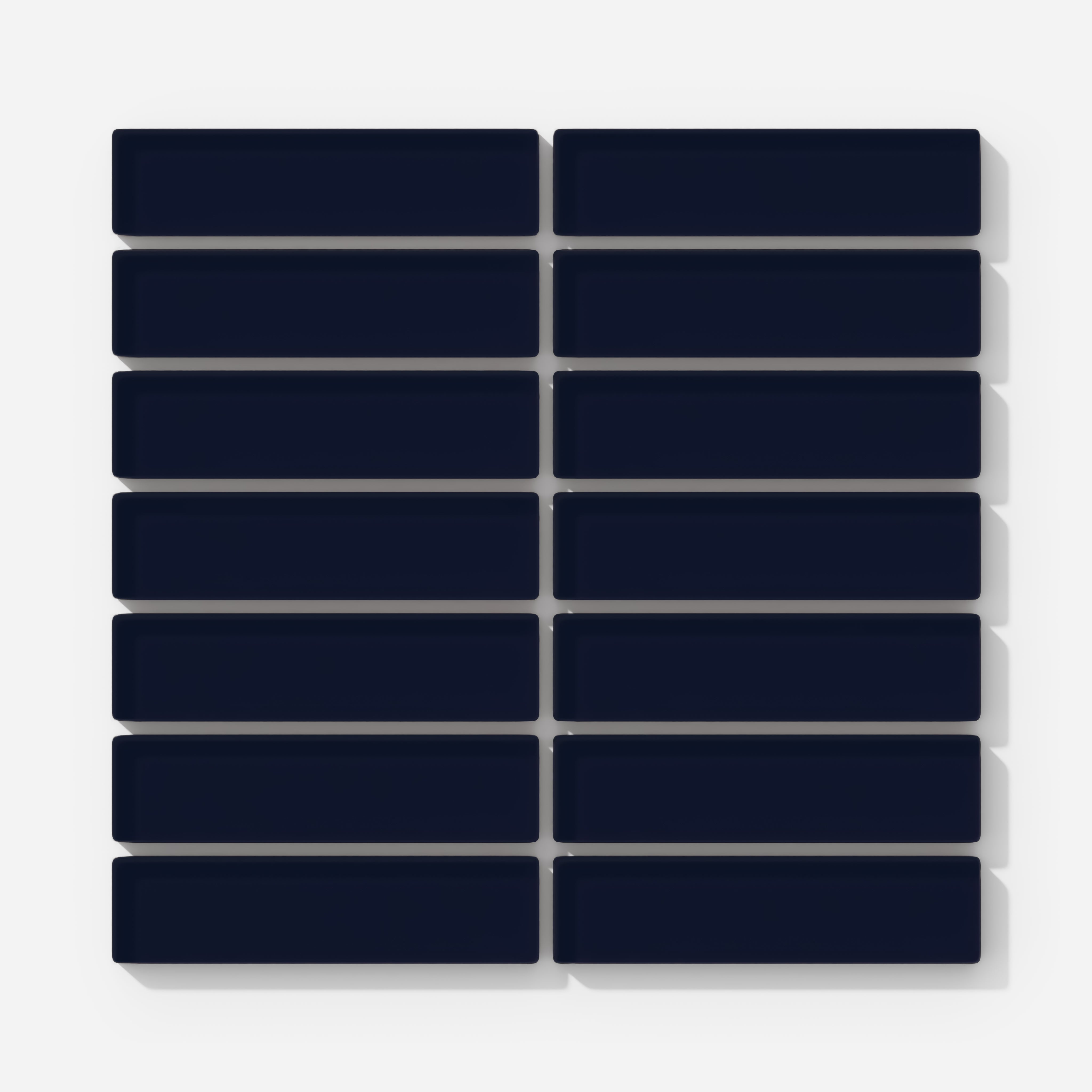 1x4 Straight Set Sheeted Glass Mosaic Tile in Barn Swallow Gloss