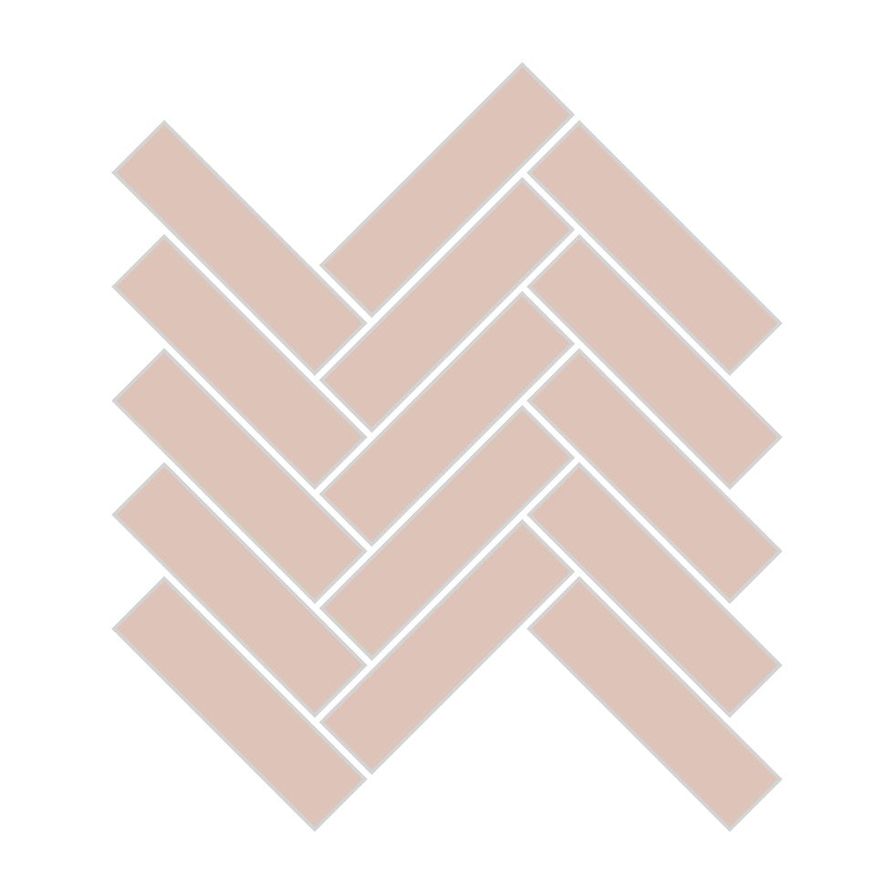 1x4 Herringbone Sheeted Glass Mosaic Tile in Rosy Finch Gloss