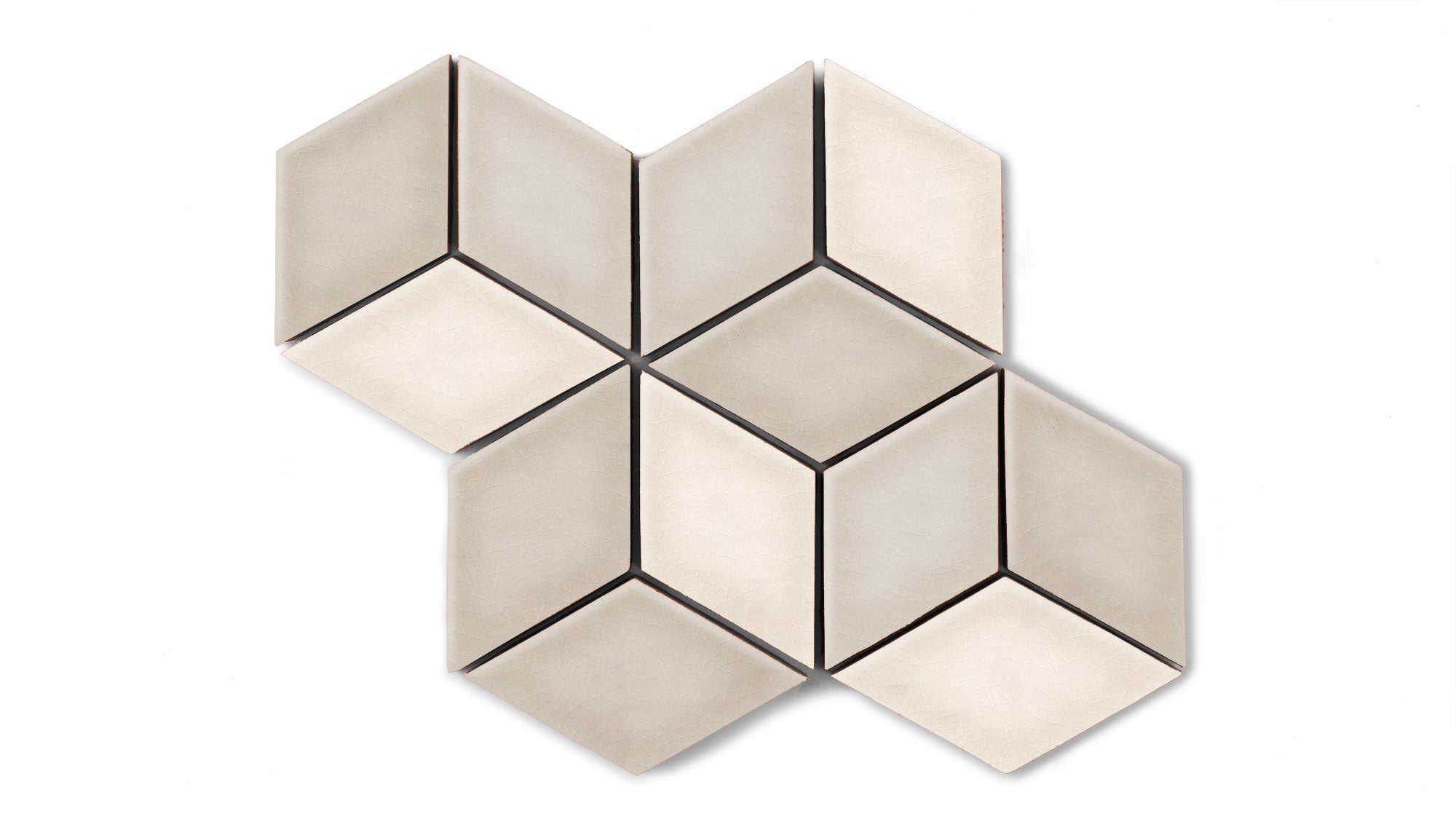 Small Diamond Sheeted - Escher Original Ceramic Mosaic Tile in Sand Dune Gloss