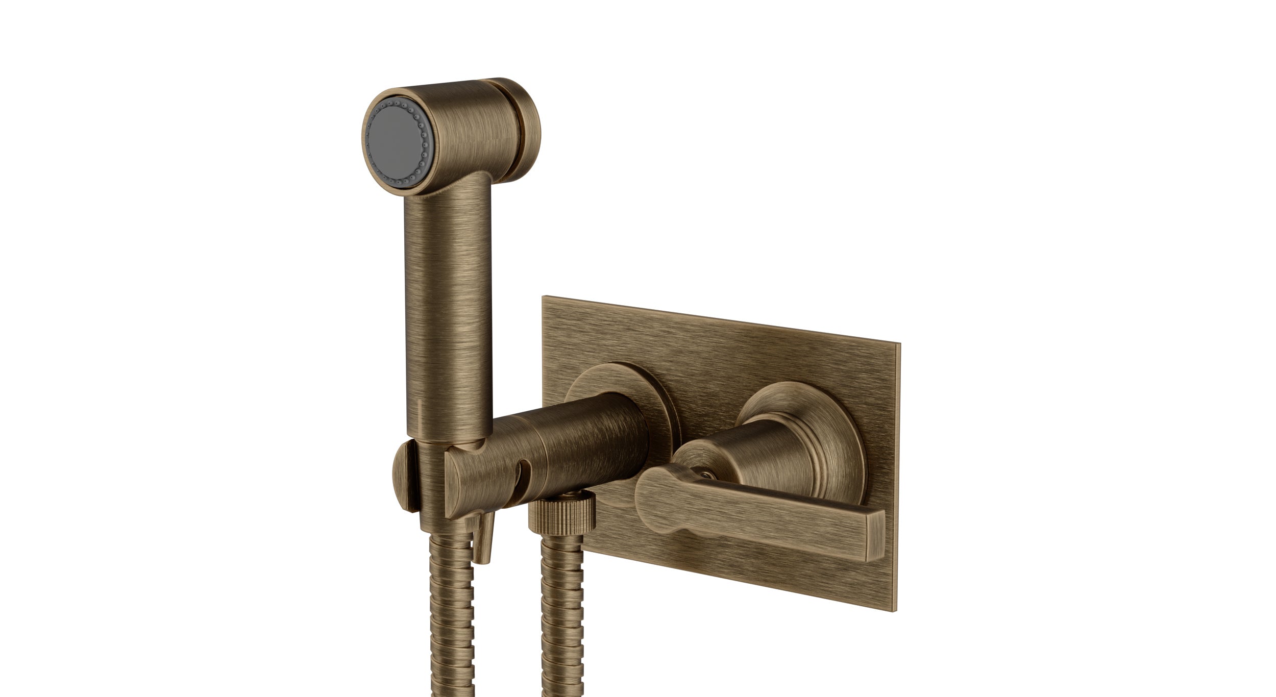 Emerson One Handle Wall Mount Bidet Trim with Classic Lever Handle in Antique Brass