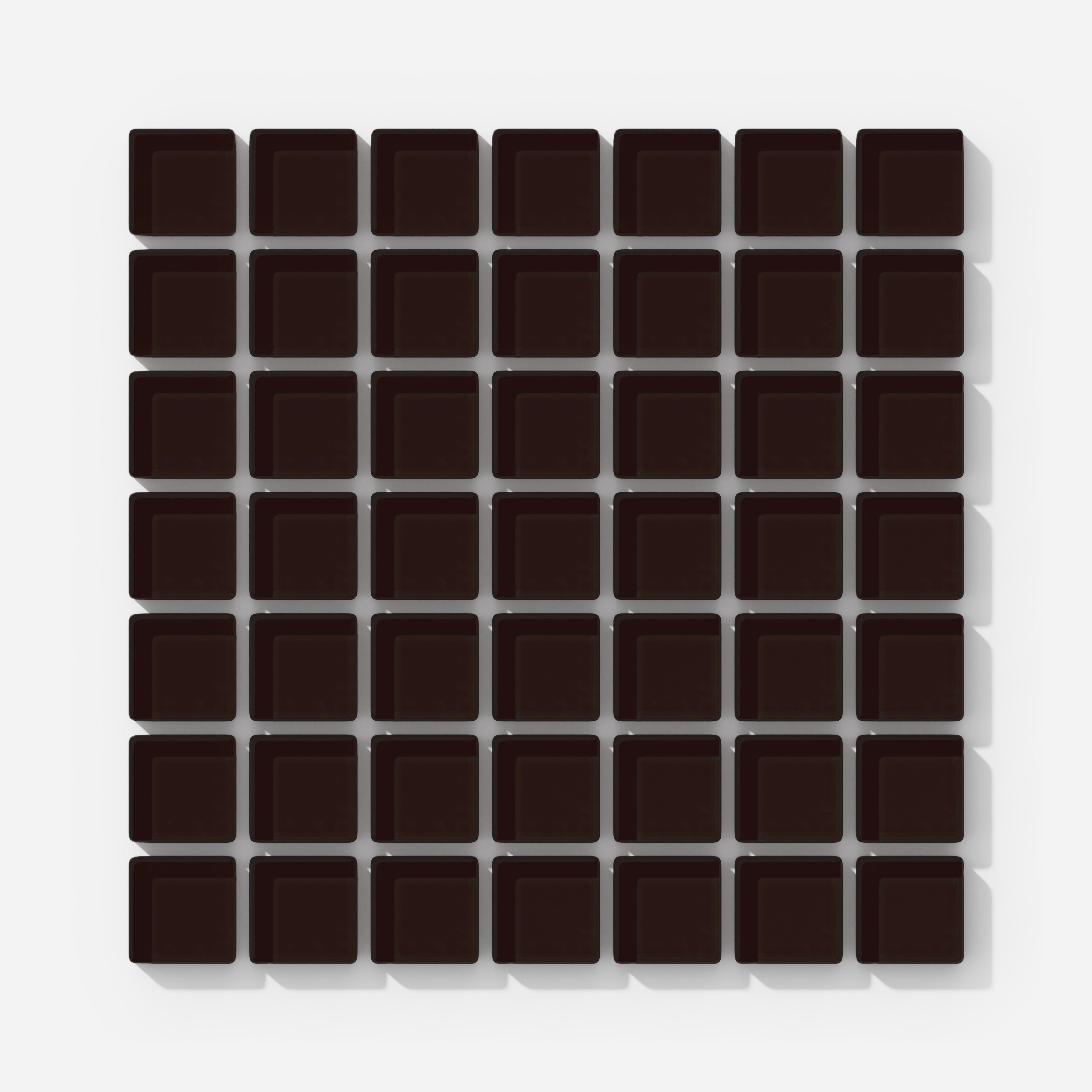1x1 Straight Set Sheeted Glass Mosaic Tile in Nighthawk Gloss