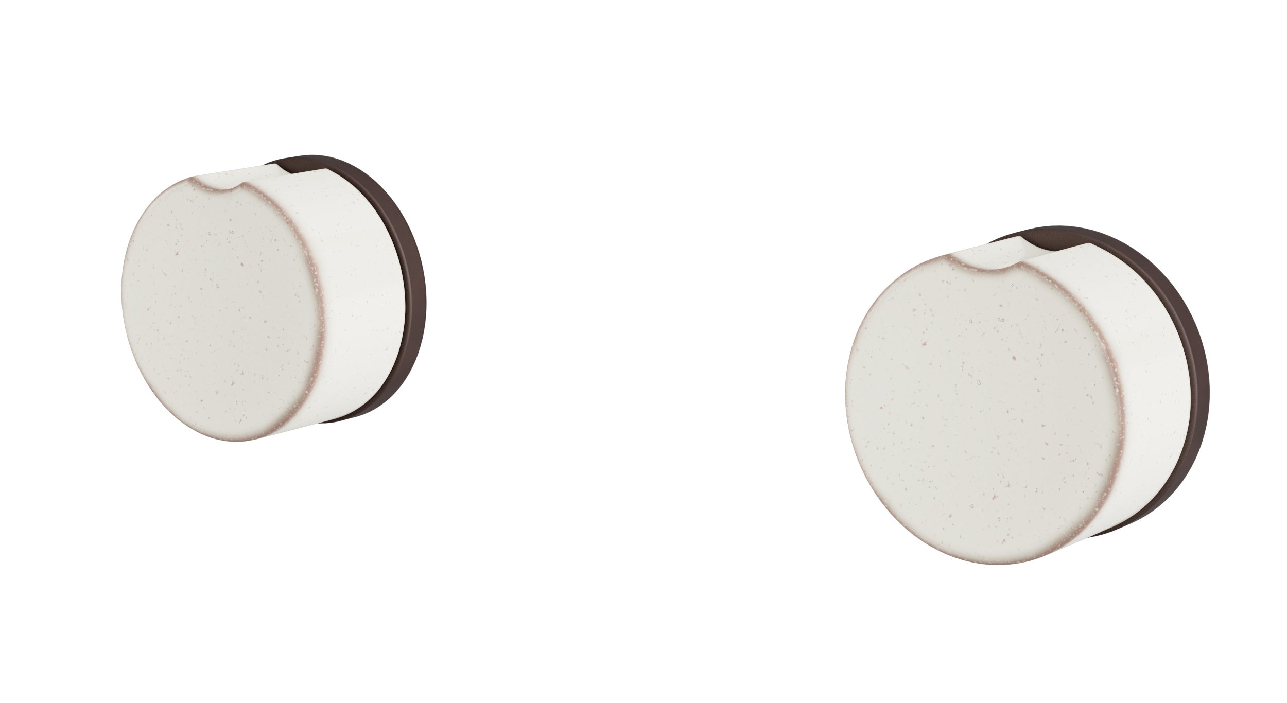 Foundry Two Handle Wall Mount Bath Trim with Groove Ceramic Knob Handles in Architectural Copper